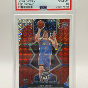 2021 Mosaic Red Mosaic Rookie Josh Giddey Psa 10 Gem Mt FRENLY BRICKS - Open 7 Days