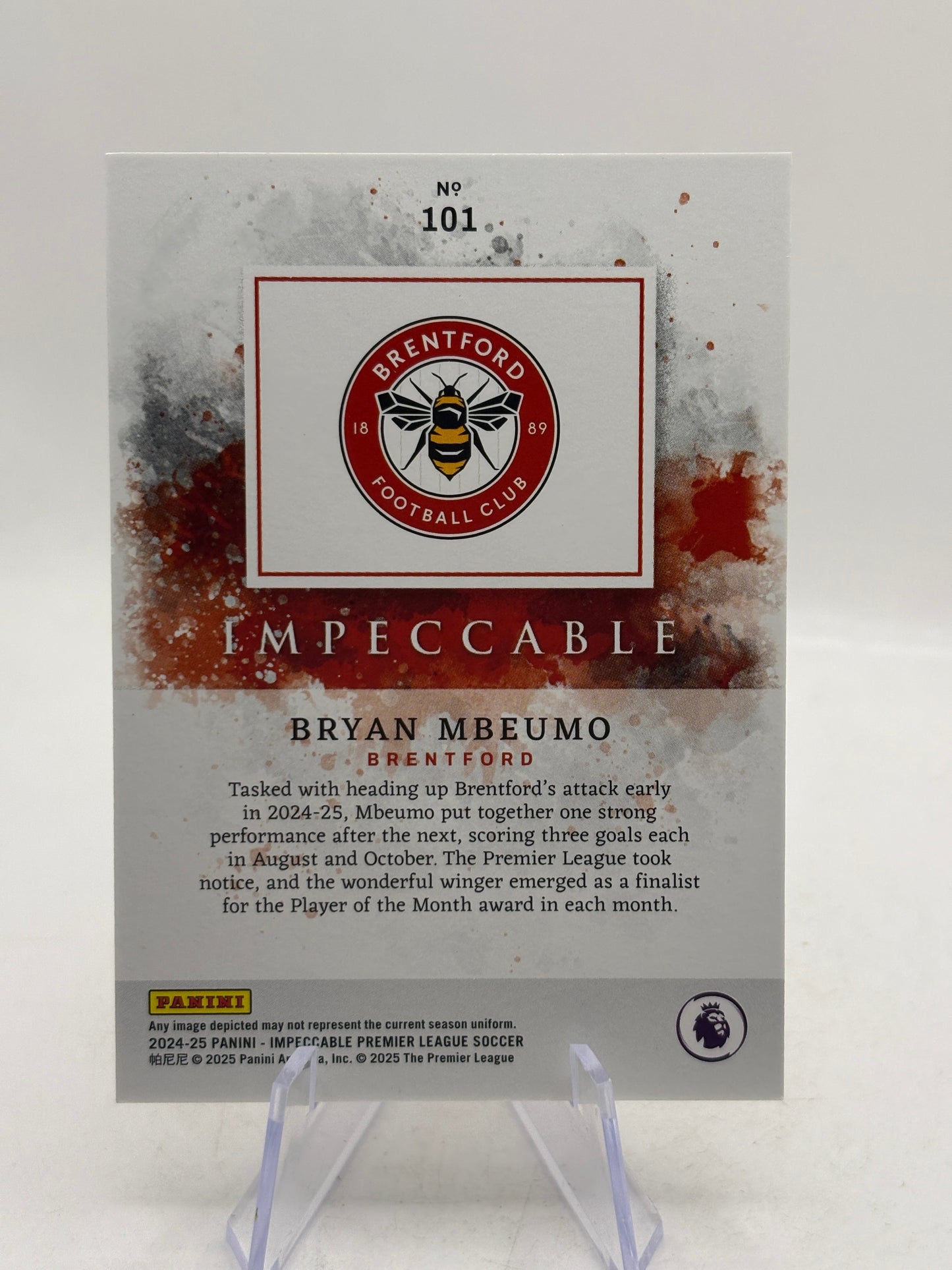 2024-25 Panini Impeccable Premier League Bryan Mbeumo Ruby and Silver #/11 FRENLY BRICKS - Open 7 Days