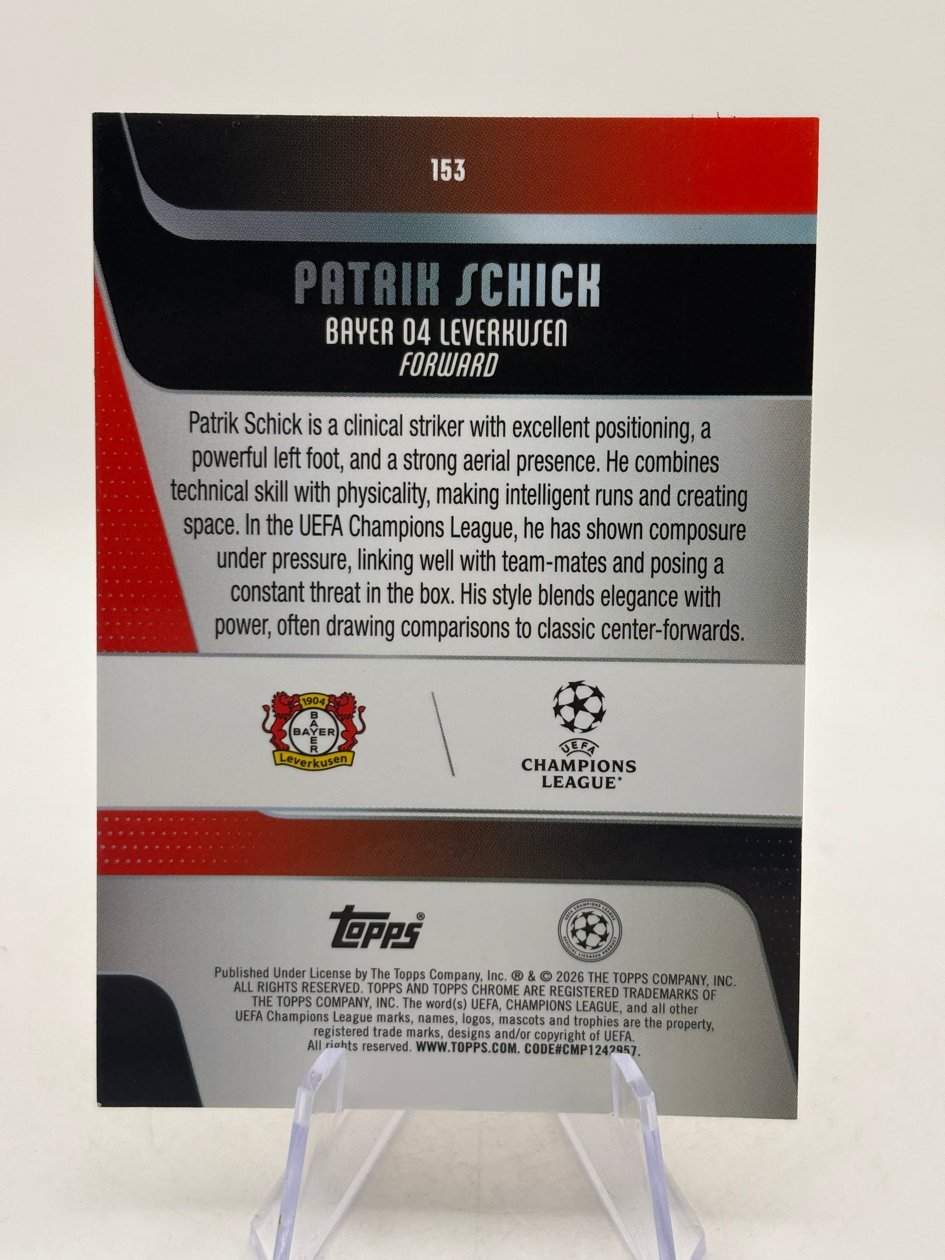 Patrik Schick /25 TOPPS CHROME UEFA CLUB COMPETITION 25-26 Leverkusen FRENLY BRICKS - Open 7 Days image 2