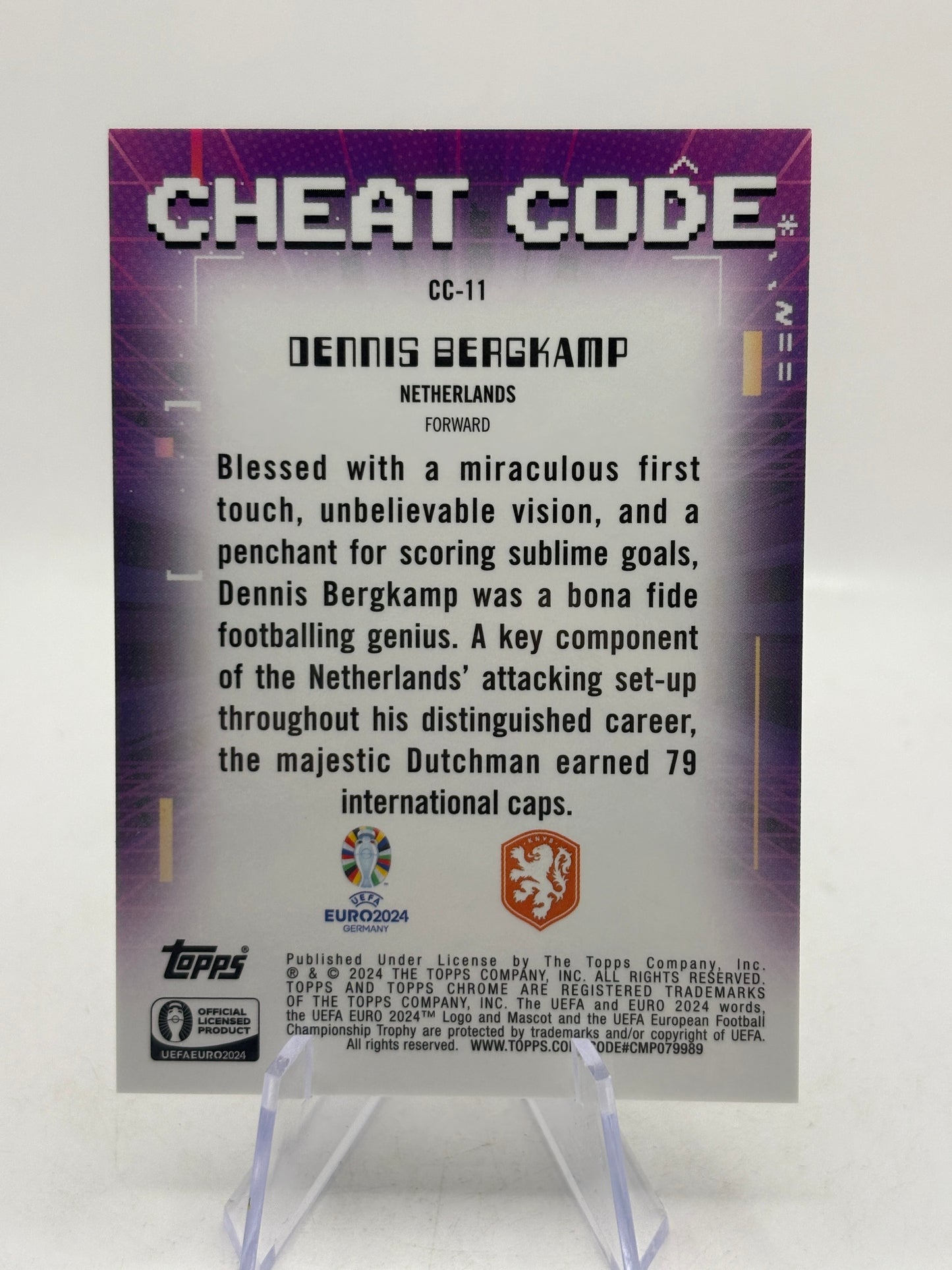 2023-24 Topps Chrome UEFA Euro Dennis Bergkamp Cheat Code Gold Refractor #/50 FRENLY BRICKS - Open 7 Days
