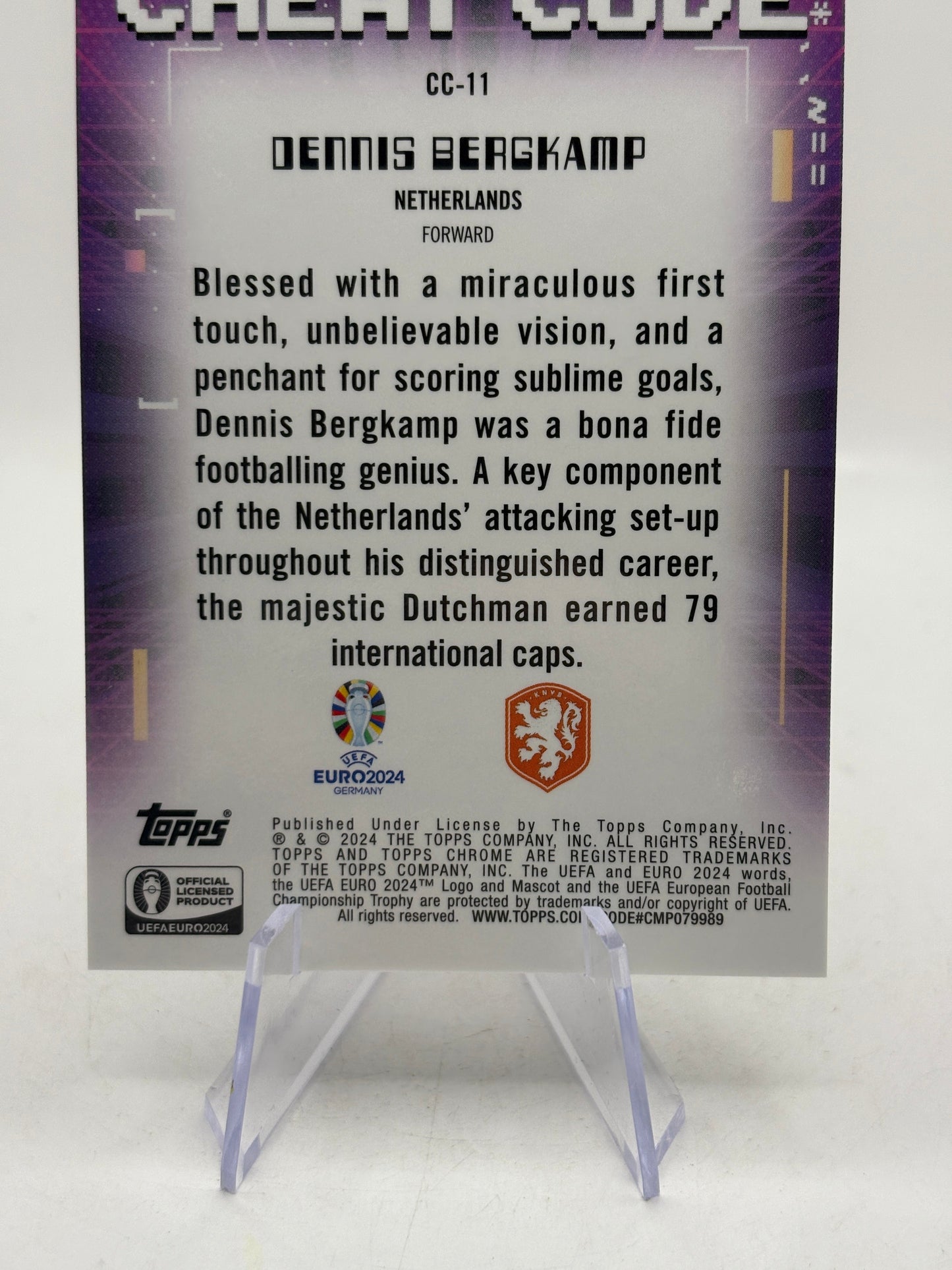 2023-24 Topps Chrome UEFA Euro Dennis Bergkamp Cheat Code Gold Refractor #/50 FRENLY BRICKS - Open 7 Days