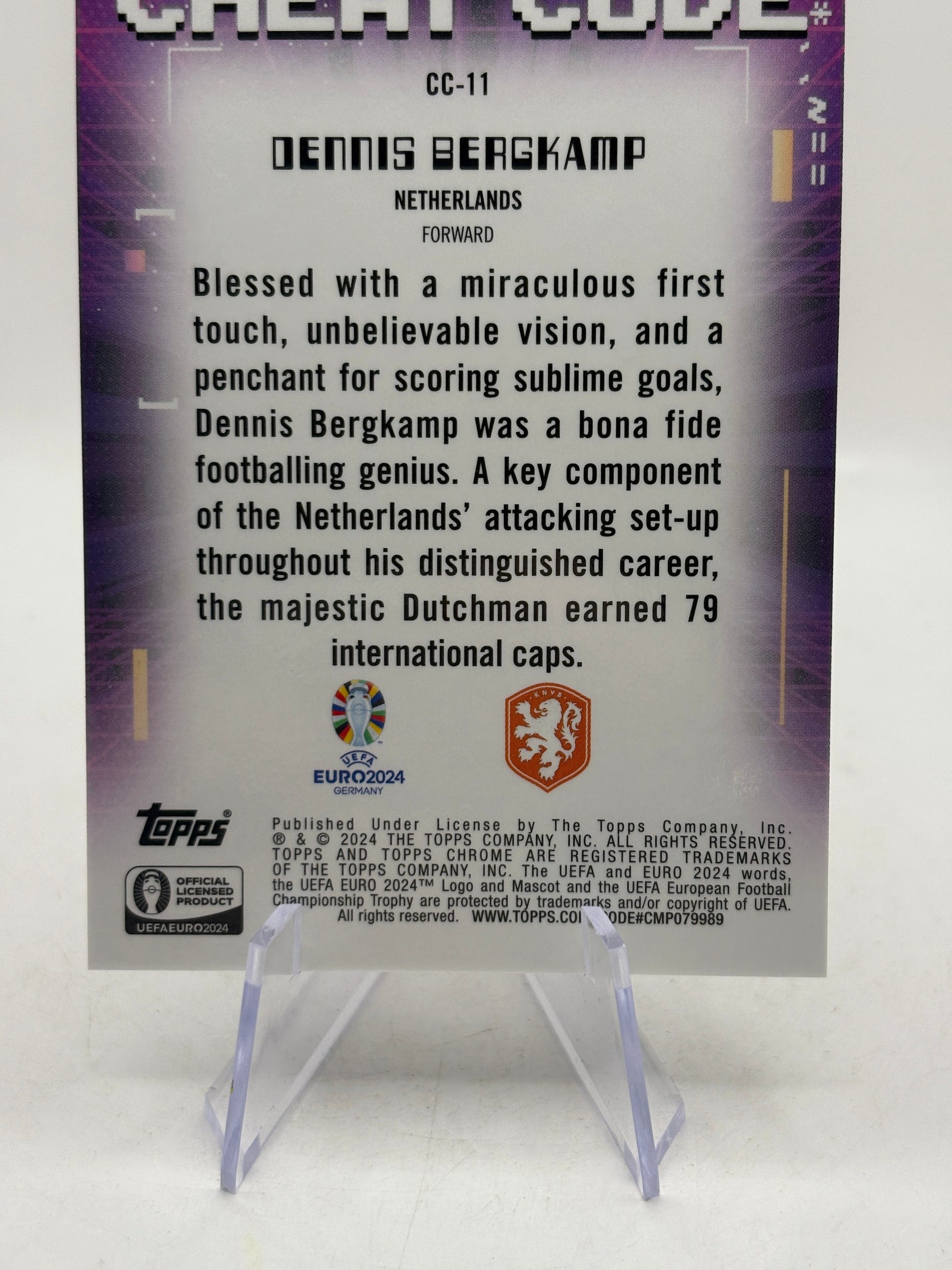 2023-24 Topps Chrome UEFA Euro Dennis Bergkamp Cheat Code Gold Refractor #/50 FRENLY BRICKS - Open 7 Days image 8