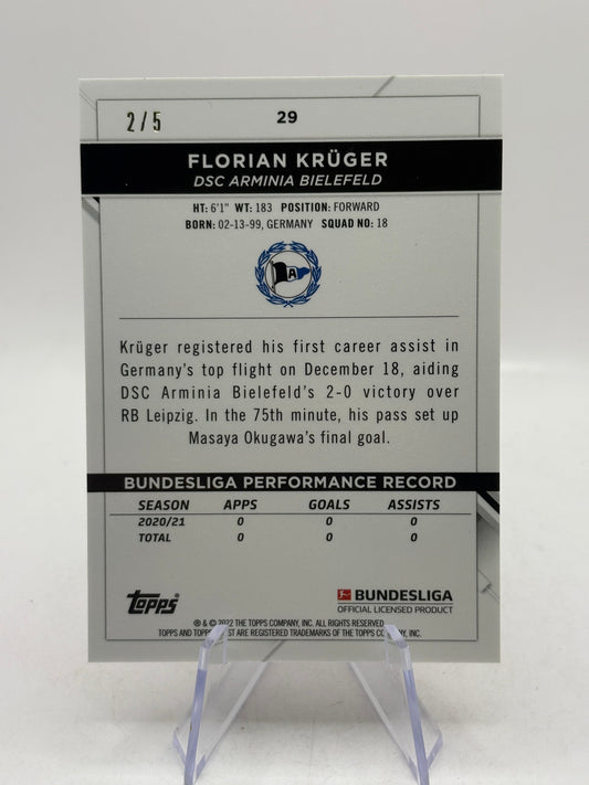 2022-23 Topps Bundesliga #29 Florian Kruger 2/5 Red Rookie FRENLY BRICKS - Open 7 Days