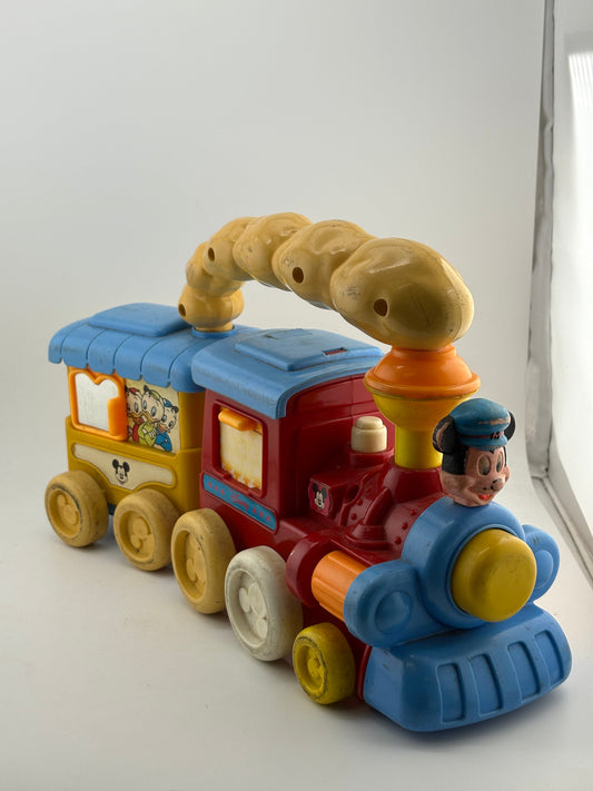 Vintage Walt Disney Plastic Baby Toddler Train Mickey Mouse RARE Learning Toy FRENLY BRICKS - Open 7 Days