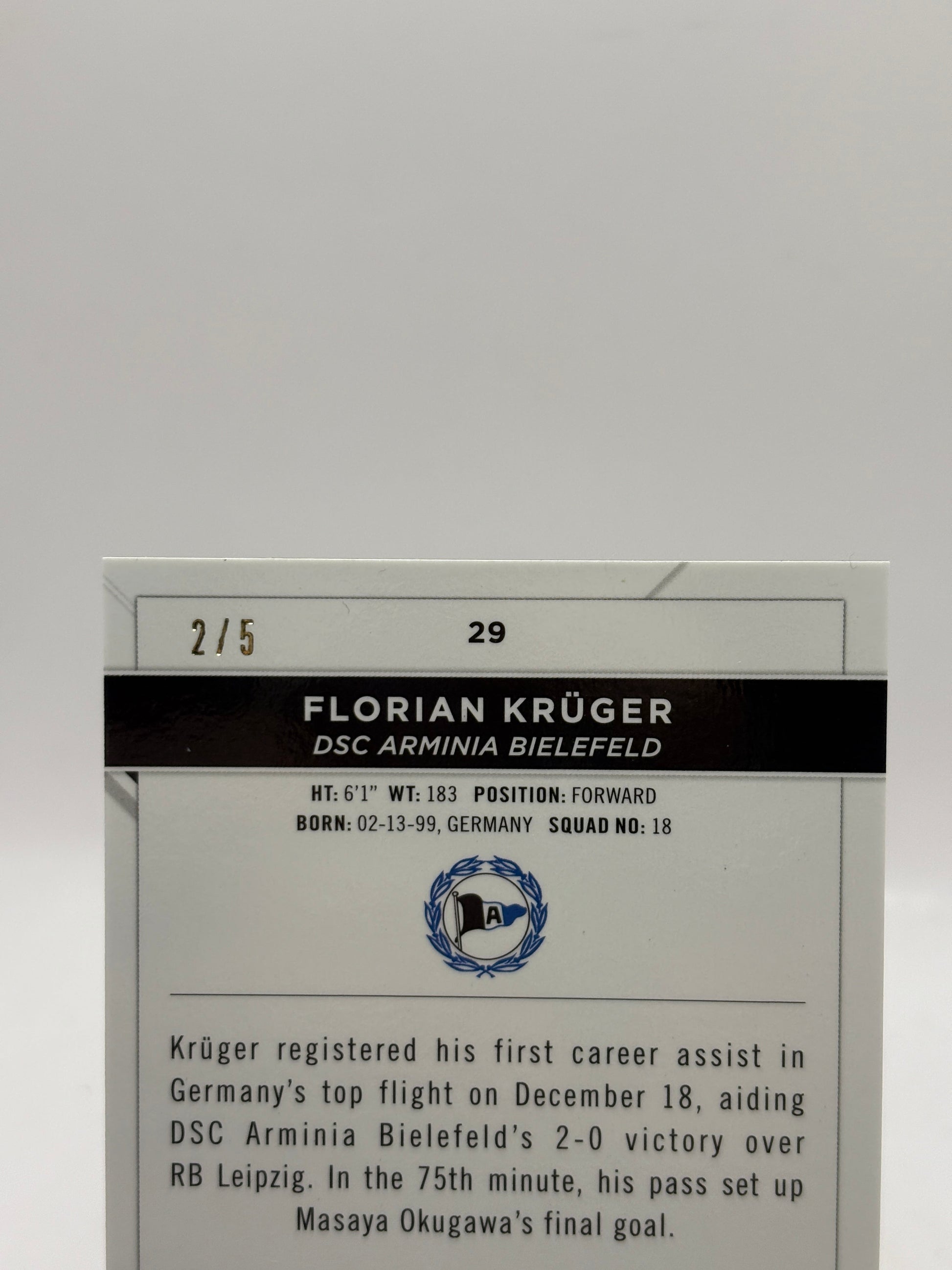 2022-23 Topps Bundesliga #29 Florian Kruger 2/5 Red Rookie FRENLY BRICKS - Open 7 Days