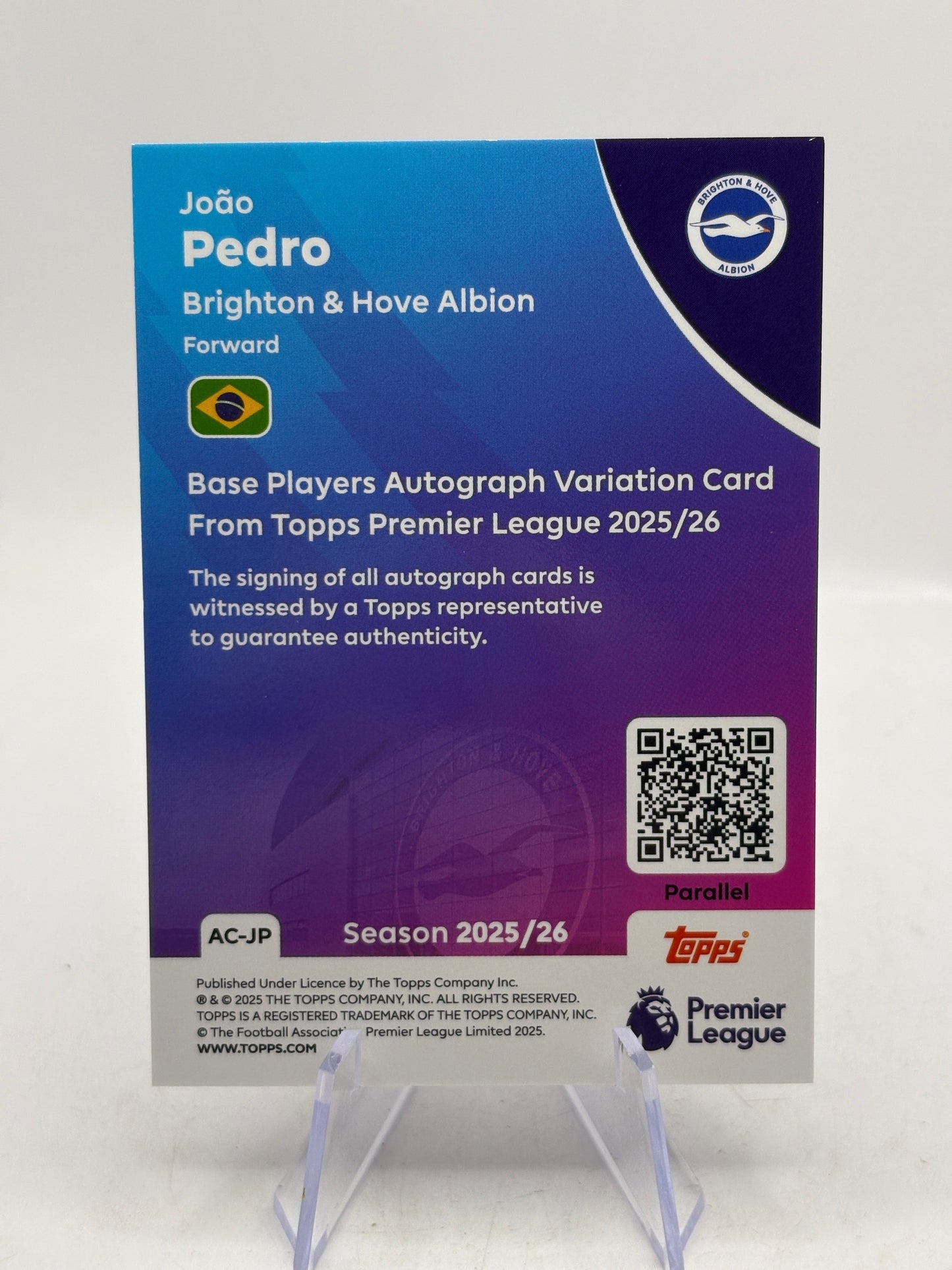 2025-26 Topps Premier League Joao Pedro Auto Blue /150 FRENLY BRICKS - Open 7 Days