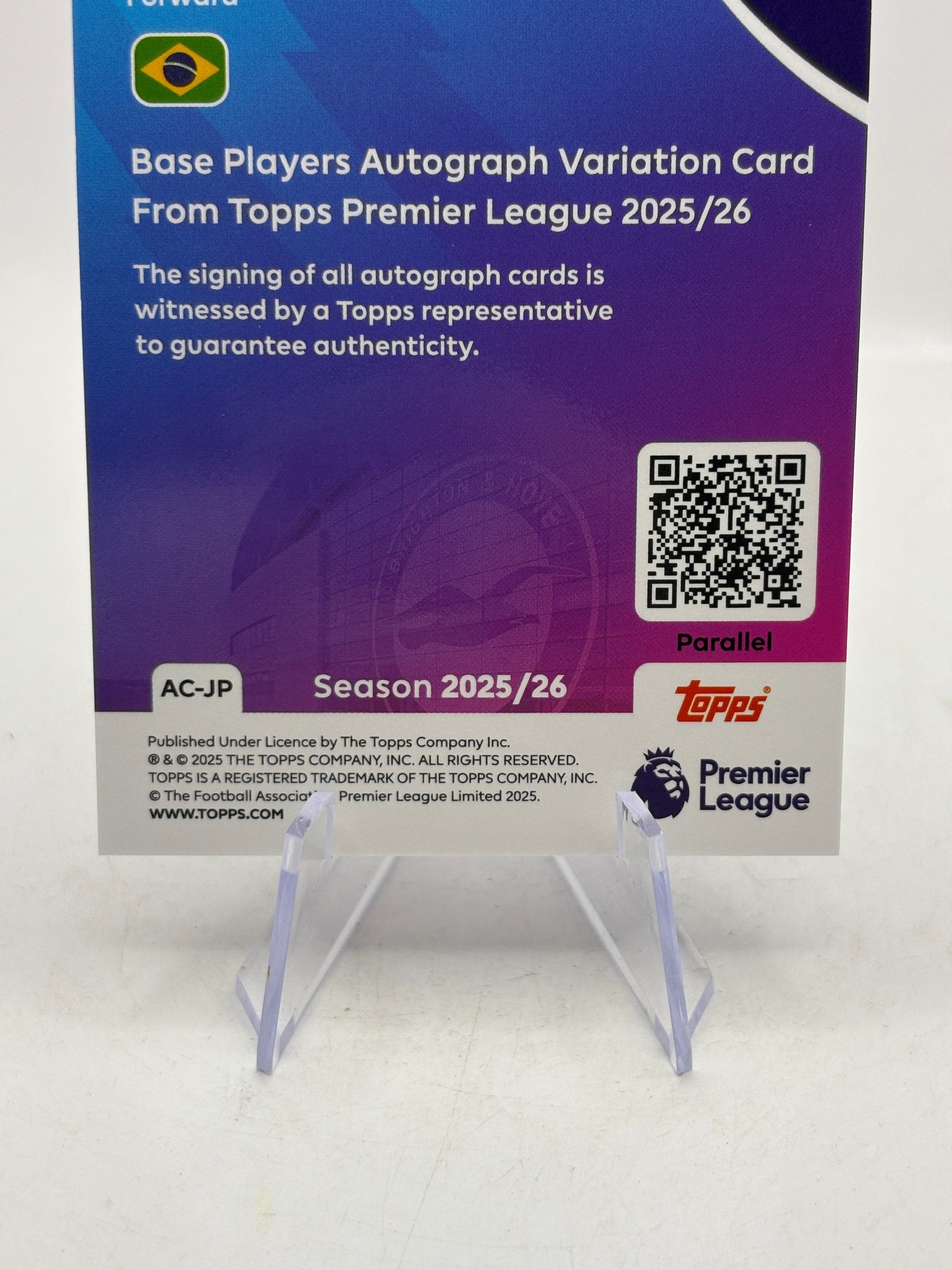 2025-26 Topps Premier League Joao Pedro Auto Blue /150 FRENLY BRICKS - Open 7 Days image 4