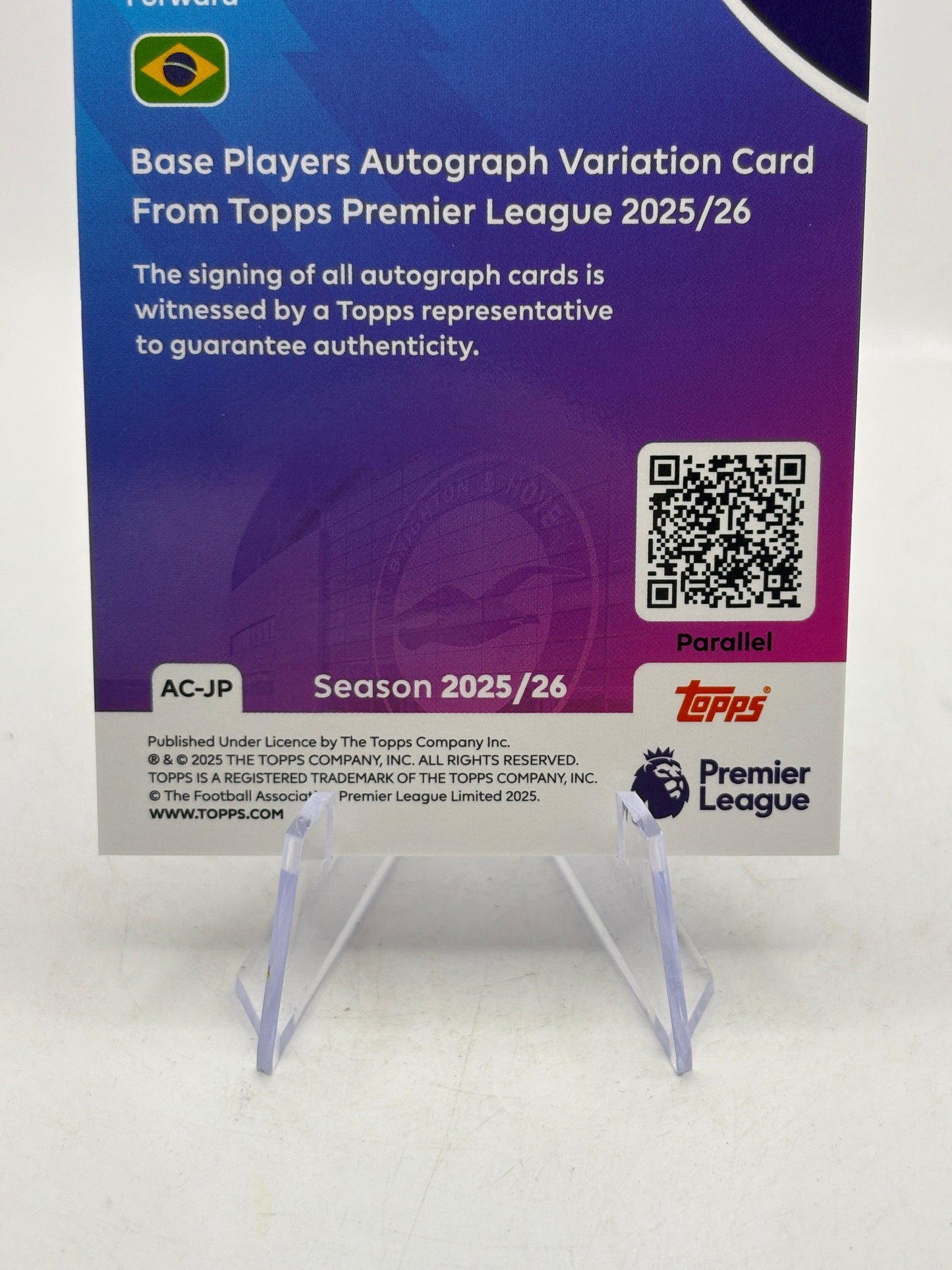 2025-26 Topps Premier League Joao Pedro Auto Blue /150 FRENLY BRICKS - Open 7 Days
