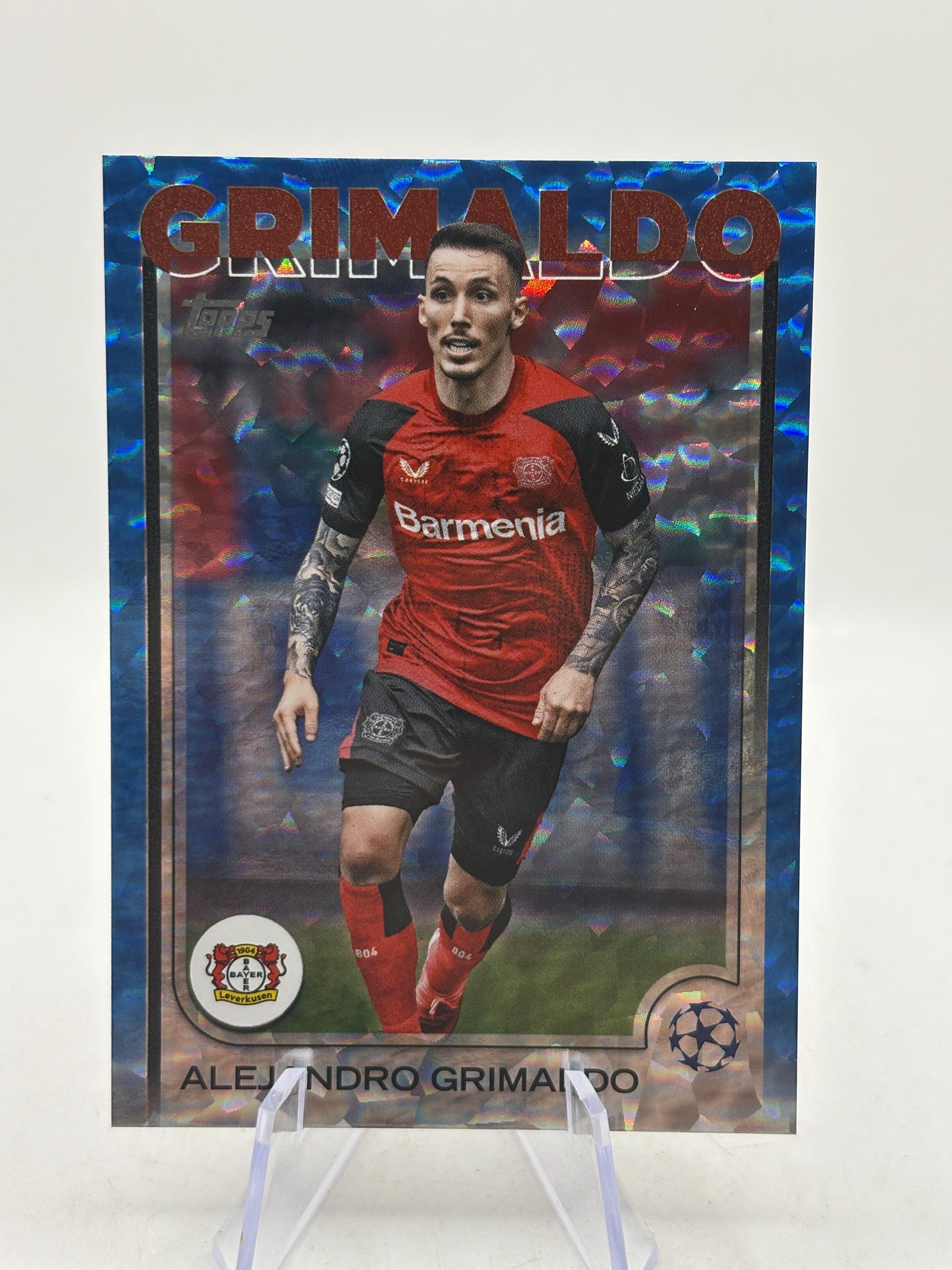 2024-25 Topps UEFA Club Competitions #3 Alejandro Grimaldo Icy Blue Foil #/75 FRENLY BRICKS - Open 7 Days image 1