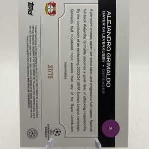 2024-25 Topps UEFA Club Competitions #3 Alejandro Grimaldo Icy Blue Foil #/75 FRENLY BRICKS - Open 7 Days