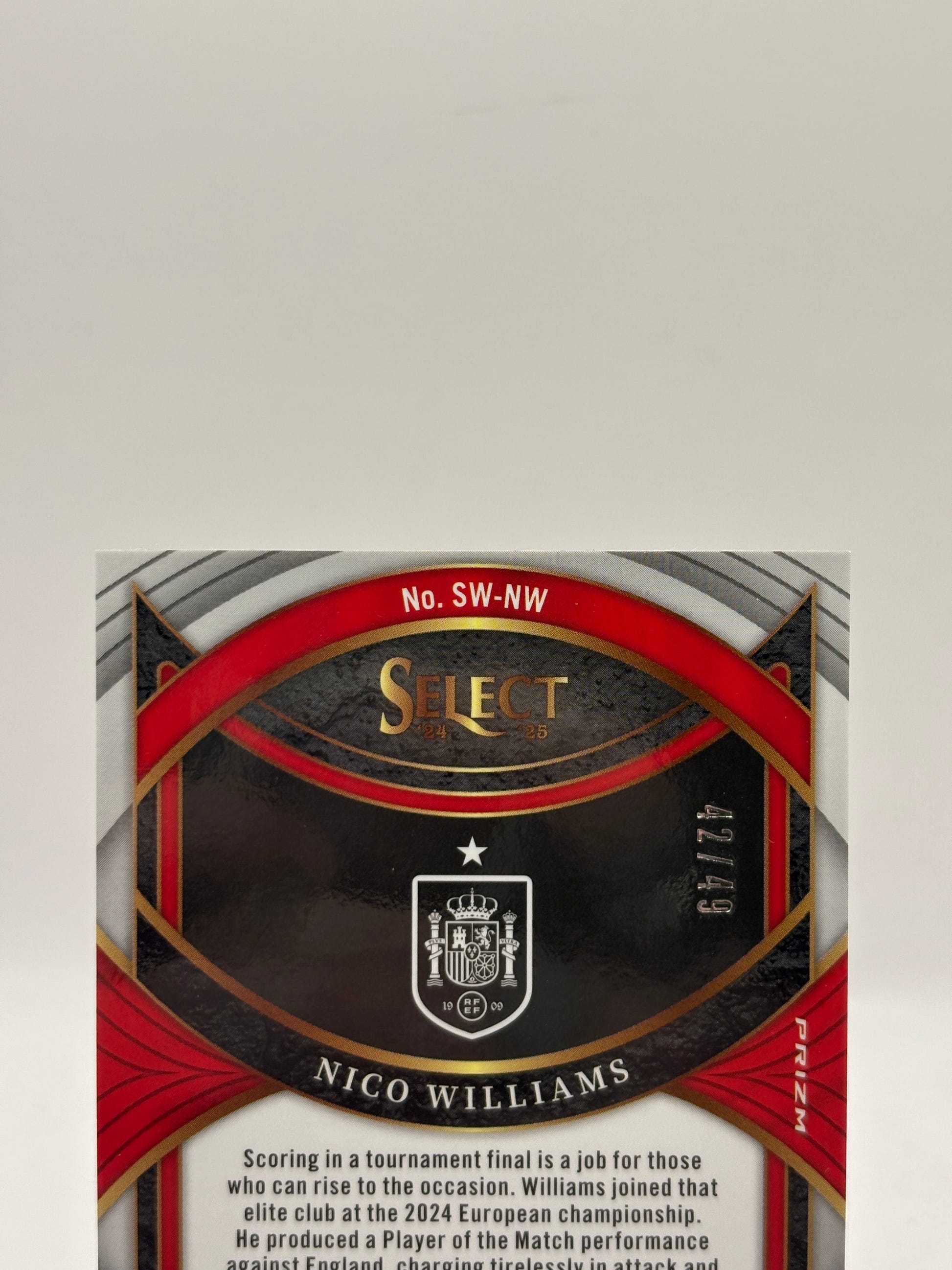 2024-25 Panini Select Nico Williams #SW-NW Patch /49, photo 3 image 3