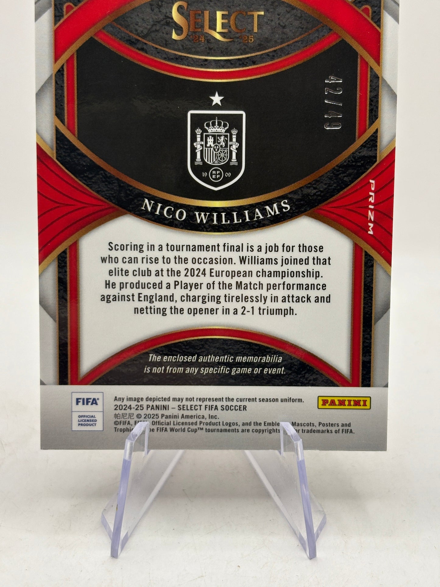 2024-25 Panini Select Nico Williams #SW-NW Patch /49 FRENLY BRICKS - Open 7 Days