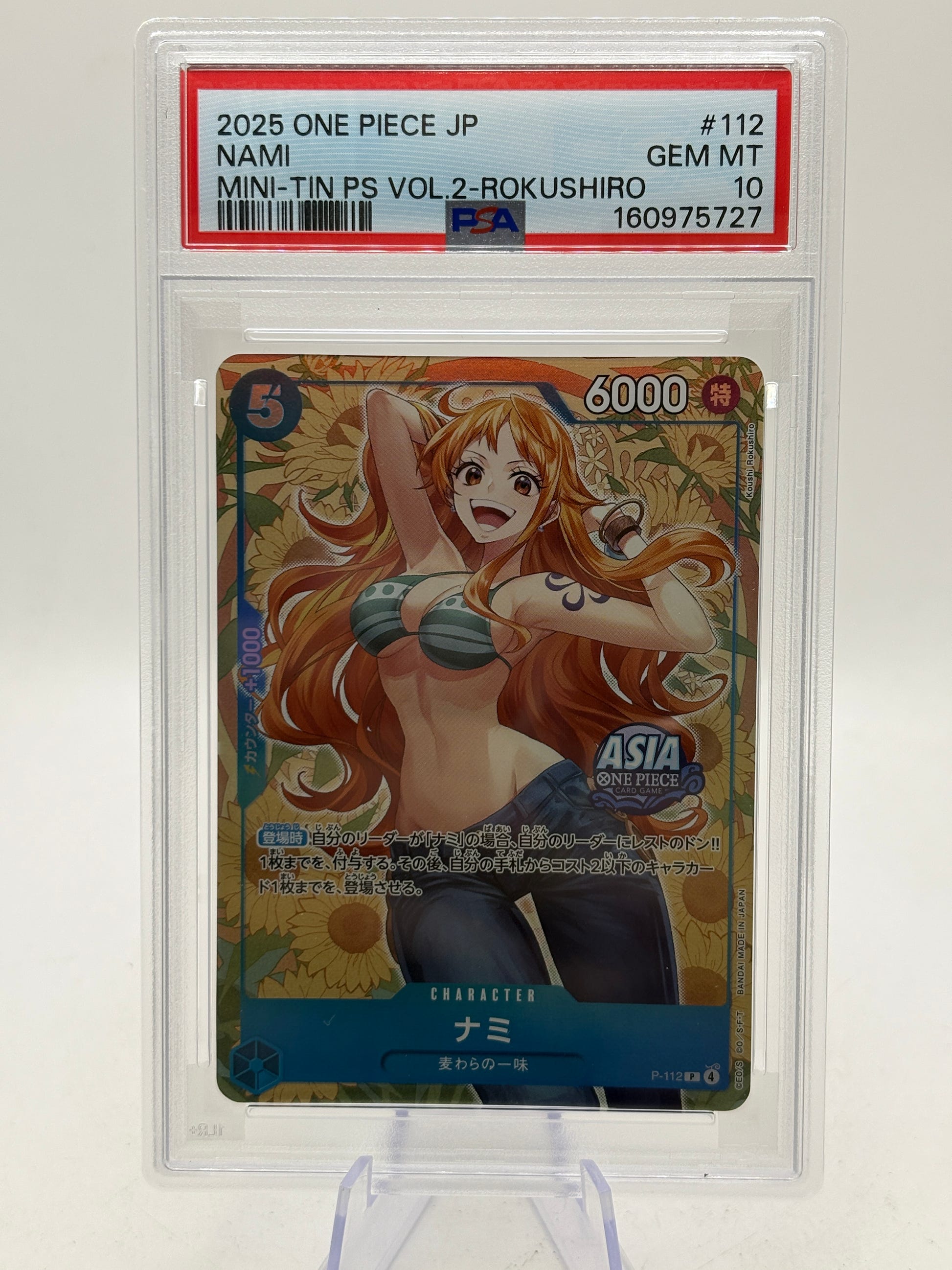 One Piece 2025 Nami Mini-Tin Pack Set Vol. 2 Rokushiro P-112 P JPN PSA 10 image 1