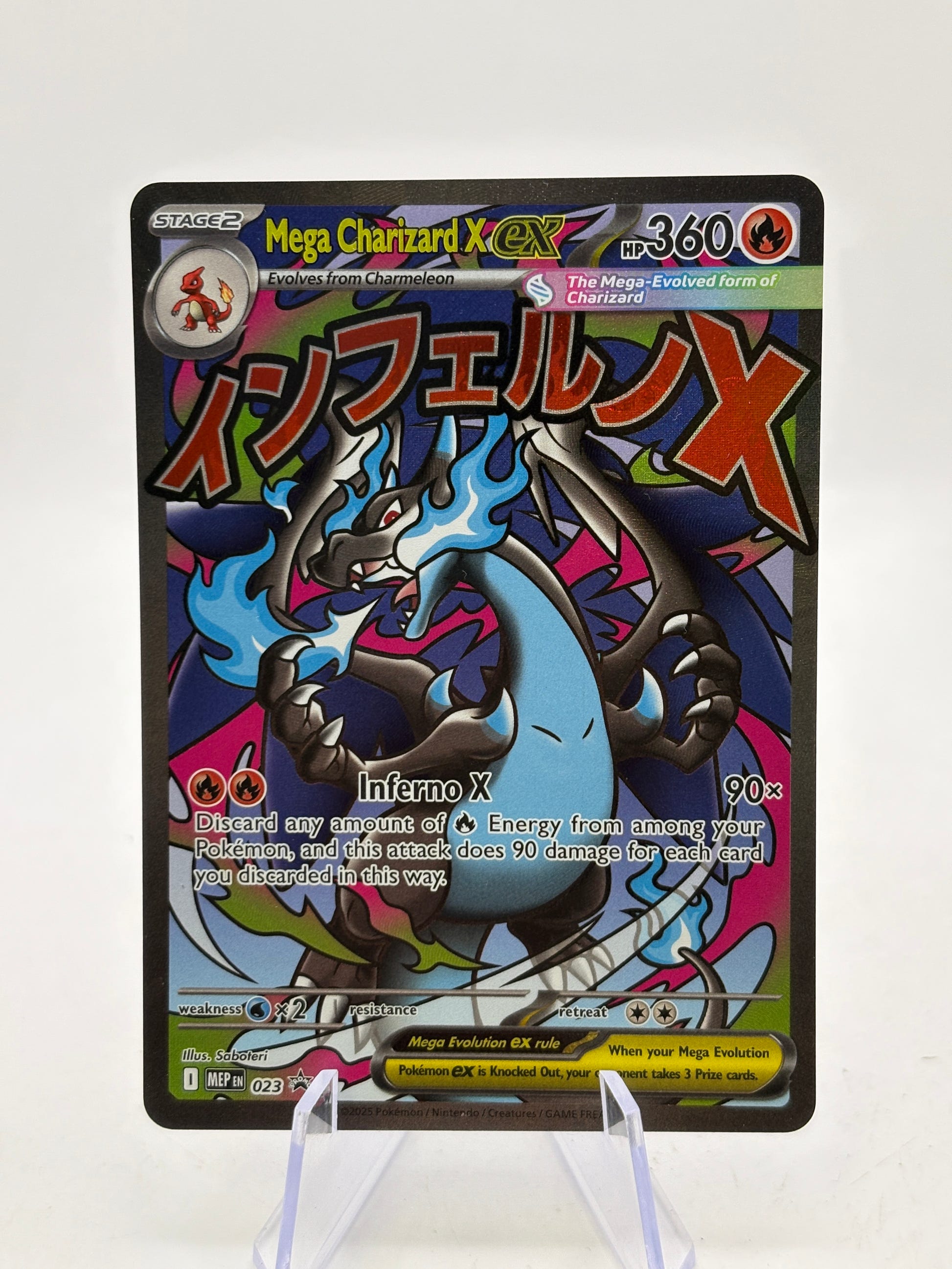 Pokemon TCG Mega Promos - Mega Charizard X EX MEP023 Black Star Illustration NM image 1