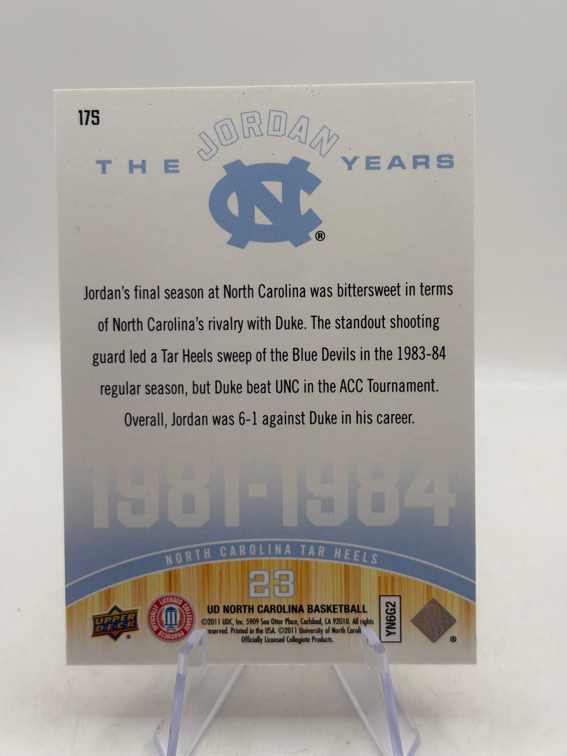2011 Upper Deck North Carolina - Michael Jordan #175 38/50 FRENLY BRICKS - Open 7 Days image 6