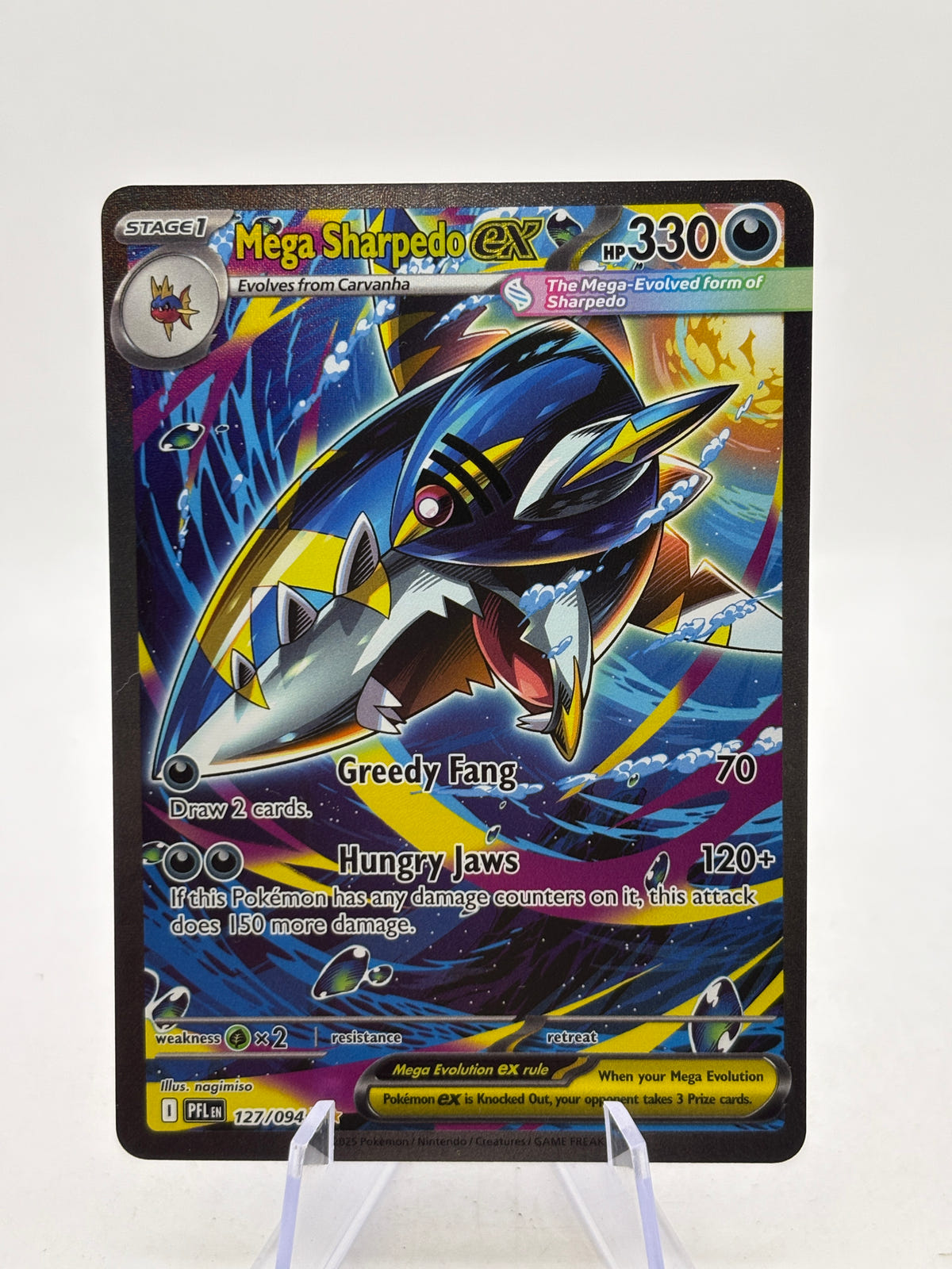 Pokemon TCG Phantasmal Flames - Mega Sharpedo 127/094 Special Illustration Rare NM image 1
