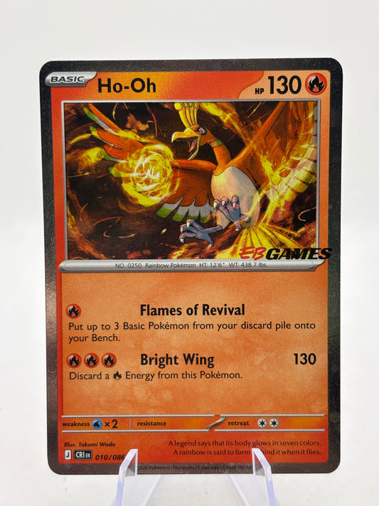 Pokemon TCG Chaos Rising - Ho-Oh 010/086 Holo Rare EB Games Stamp NM