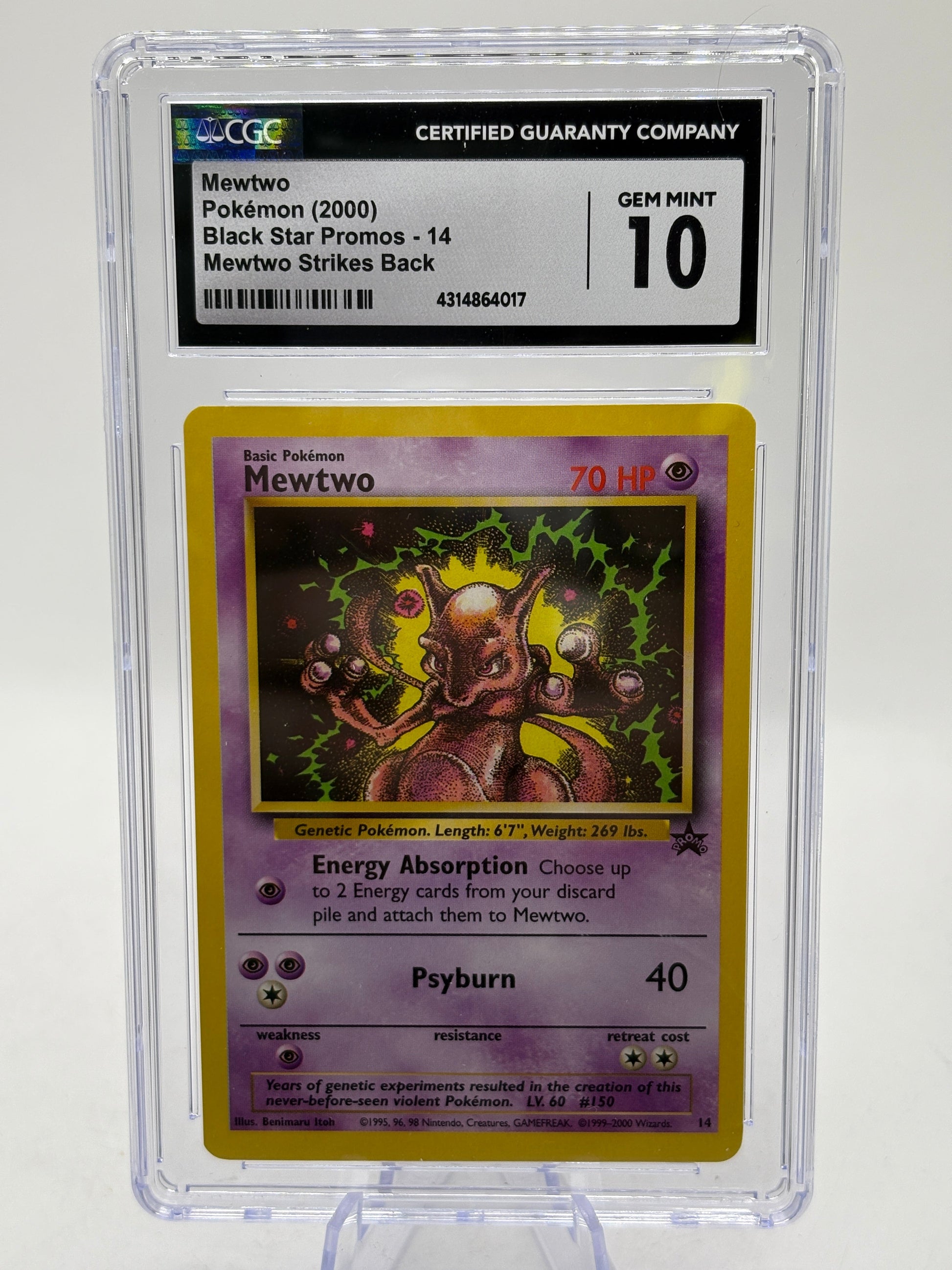 Pokemon TCG Black Star Promo Mewtwo #14 Mewtwo Strikes Back Promo CGC 10 FRENLY BRICKS - Open 7 Days