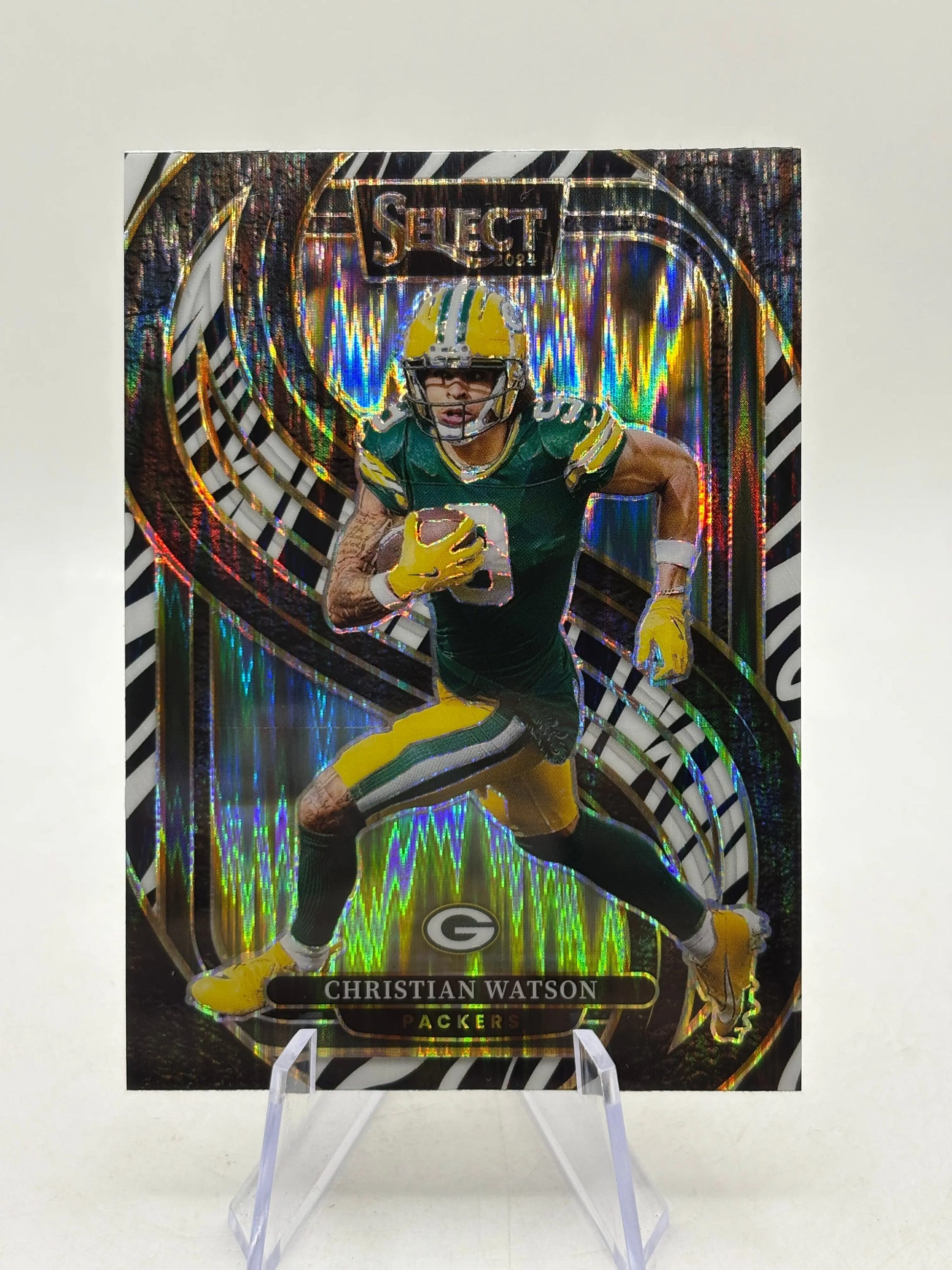2024 Panini Select - Premier Level Christian Watson #138 Zebra Prizm Case Hit FRENLY BRICKS - Open 7 Days image 1