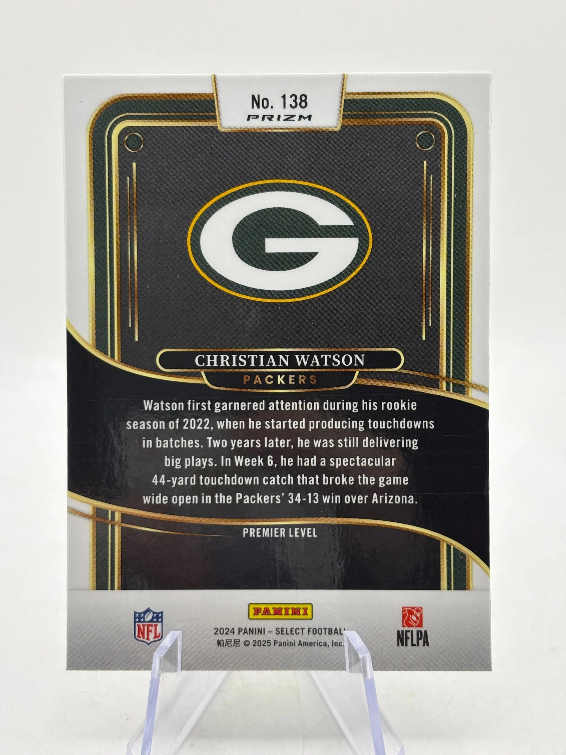 2024 Panini Select - Premier Level Christian Watson #138 Zebra Prizm Case Hit FRENLY BRICKS - Open 7 Days image 2