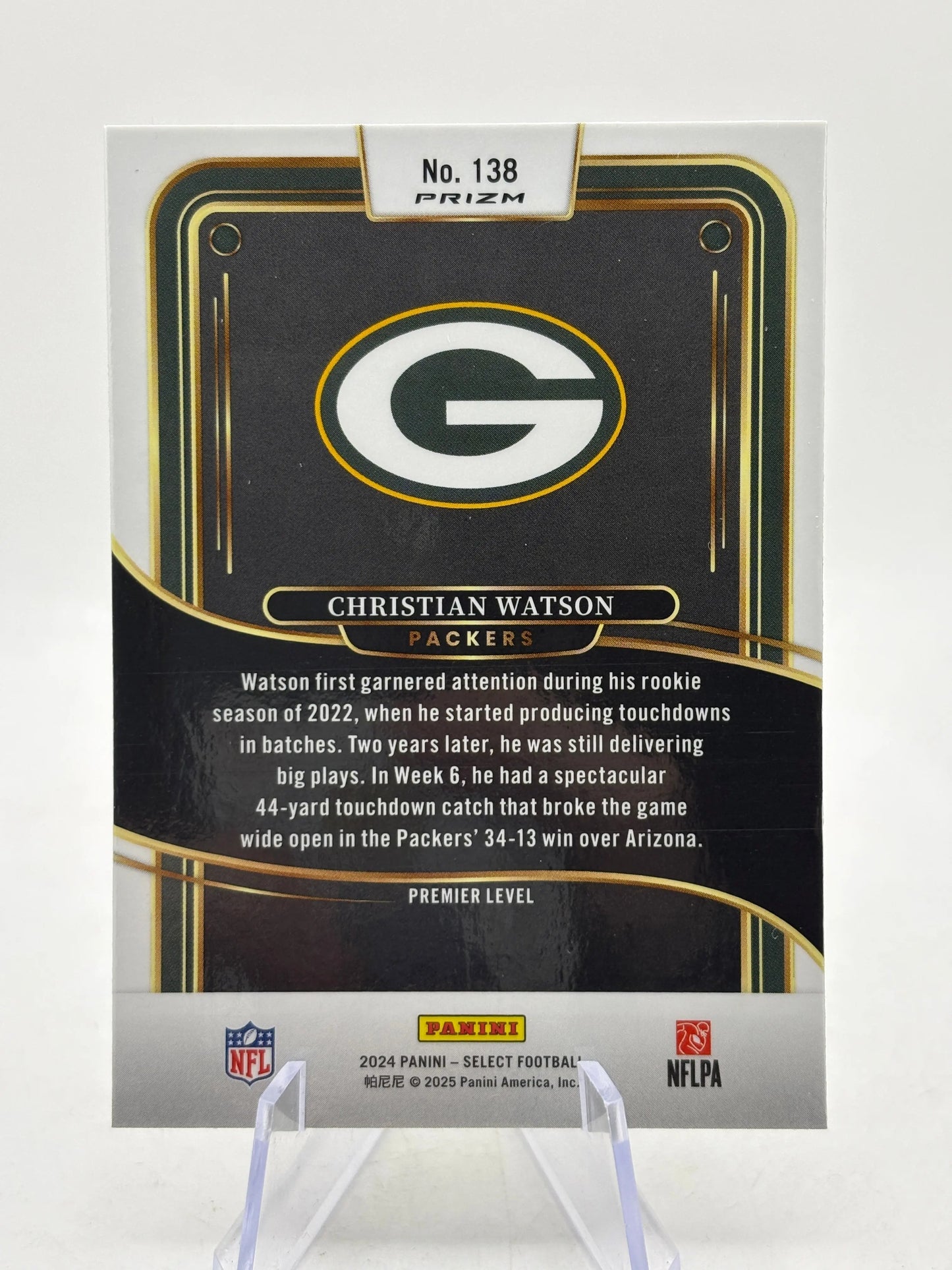 2024 Panini Select - Premier Level Christian Watson #138 Zebra Prizm Case Hit FRENLY BRICKS - Open 7 Days