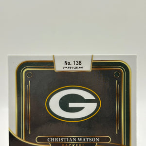 2024 Panini Select - Premier Level Christian Watson #138 Zebra Prizm Case Hit FRENLY BRICKS - Open 7 Days