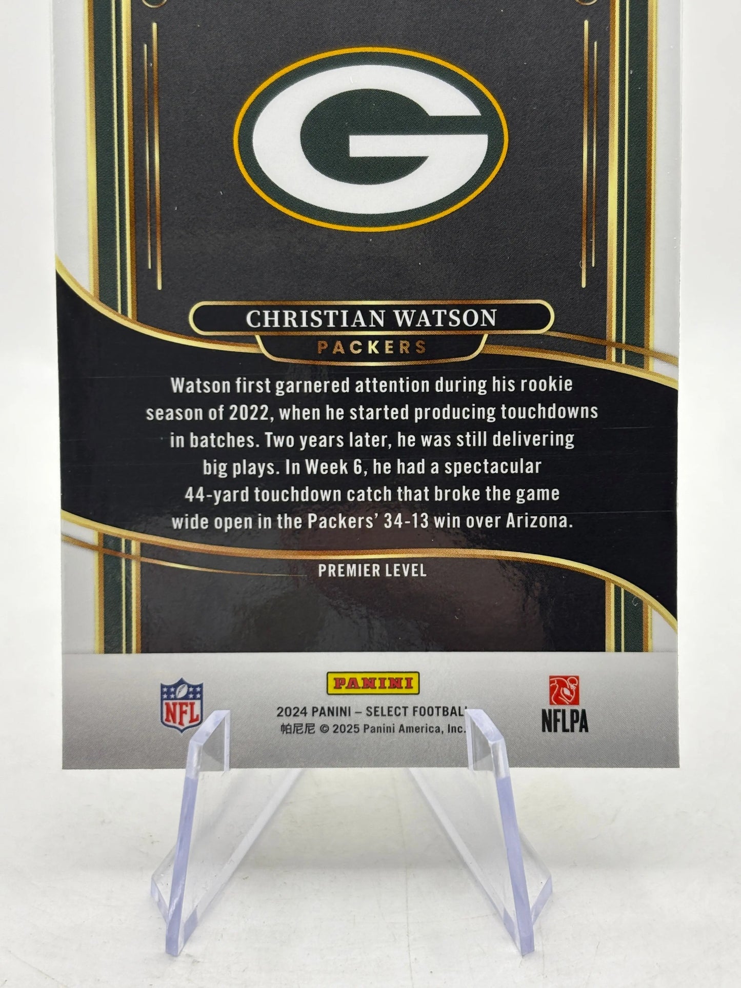 2024 Panini Select - Premier Level Christian Watson #138 Zebra Prizm Case Hit FRENLY BRICKS - Open 7 Days