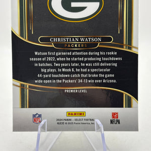 2024 Panini Select - Premier Level Christian Watson #138 Zebra Prizm Case Hit FRENLY BRICKS - Open 7 Days