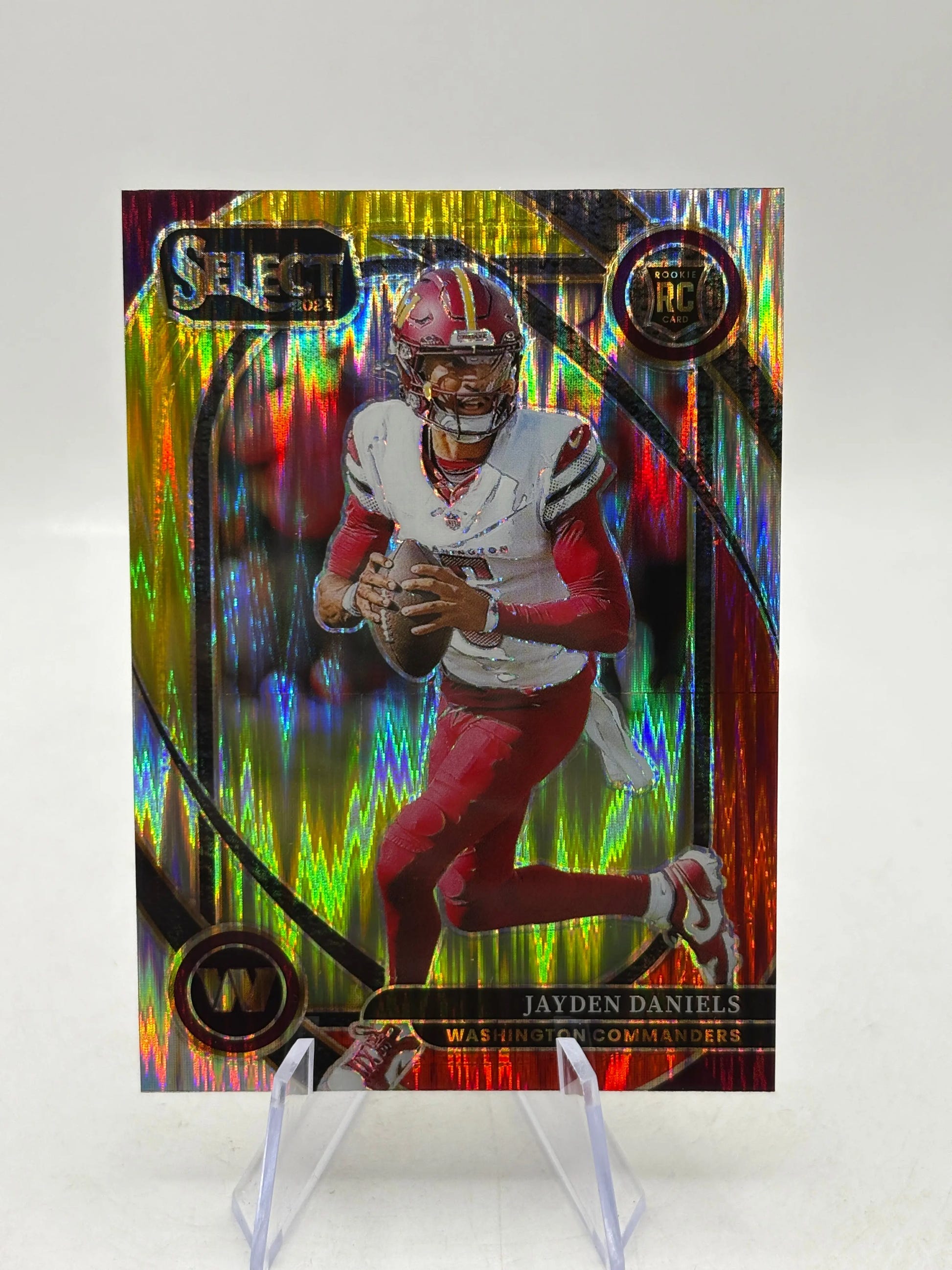 2024 Panini Select - Club Level Jayden Daniels #217 Yellow & Red Shock Prizm (RC) FRENLY BRICKS - Open 7 Days image 1