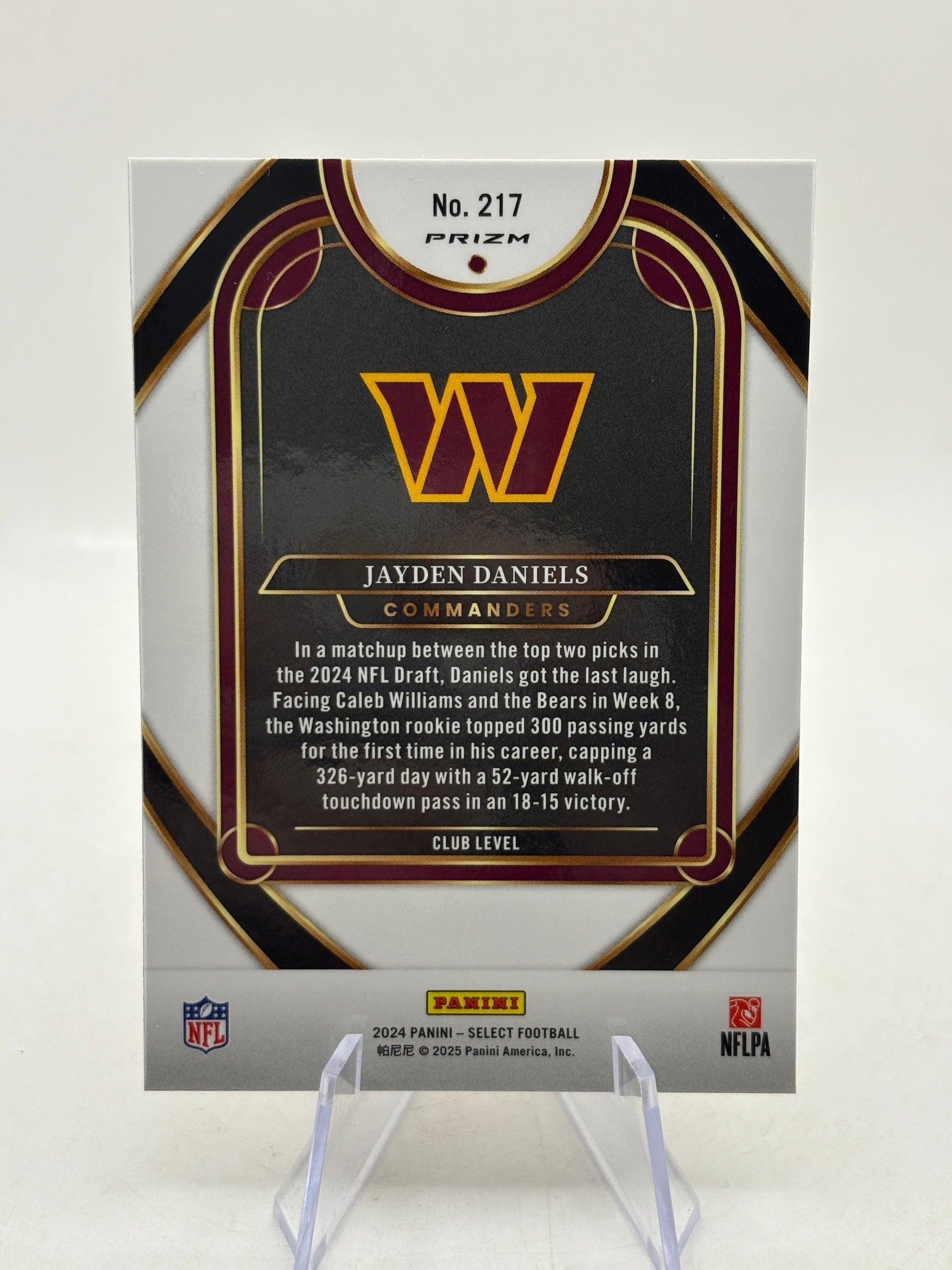 2024 Panini Select - Club Level Jayden Daniels #217 Yellow & Red Shock Prizm (RC) FRENLY BRICKS - Open 7 Days