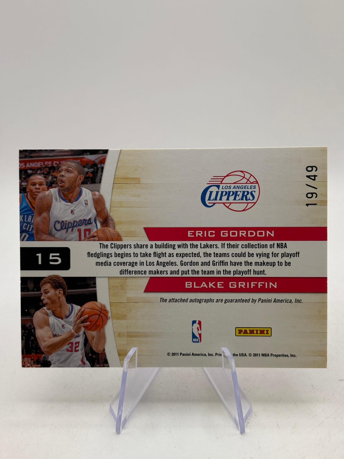 2010-11 Contenders Starting Blocks Dual Auto Eric Gordon Blake Griffin /49 image 2