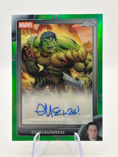 2026 Topps Chrome Marvel Comic Book Artist Auto Green /99 Ed McGuiness Hulk