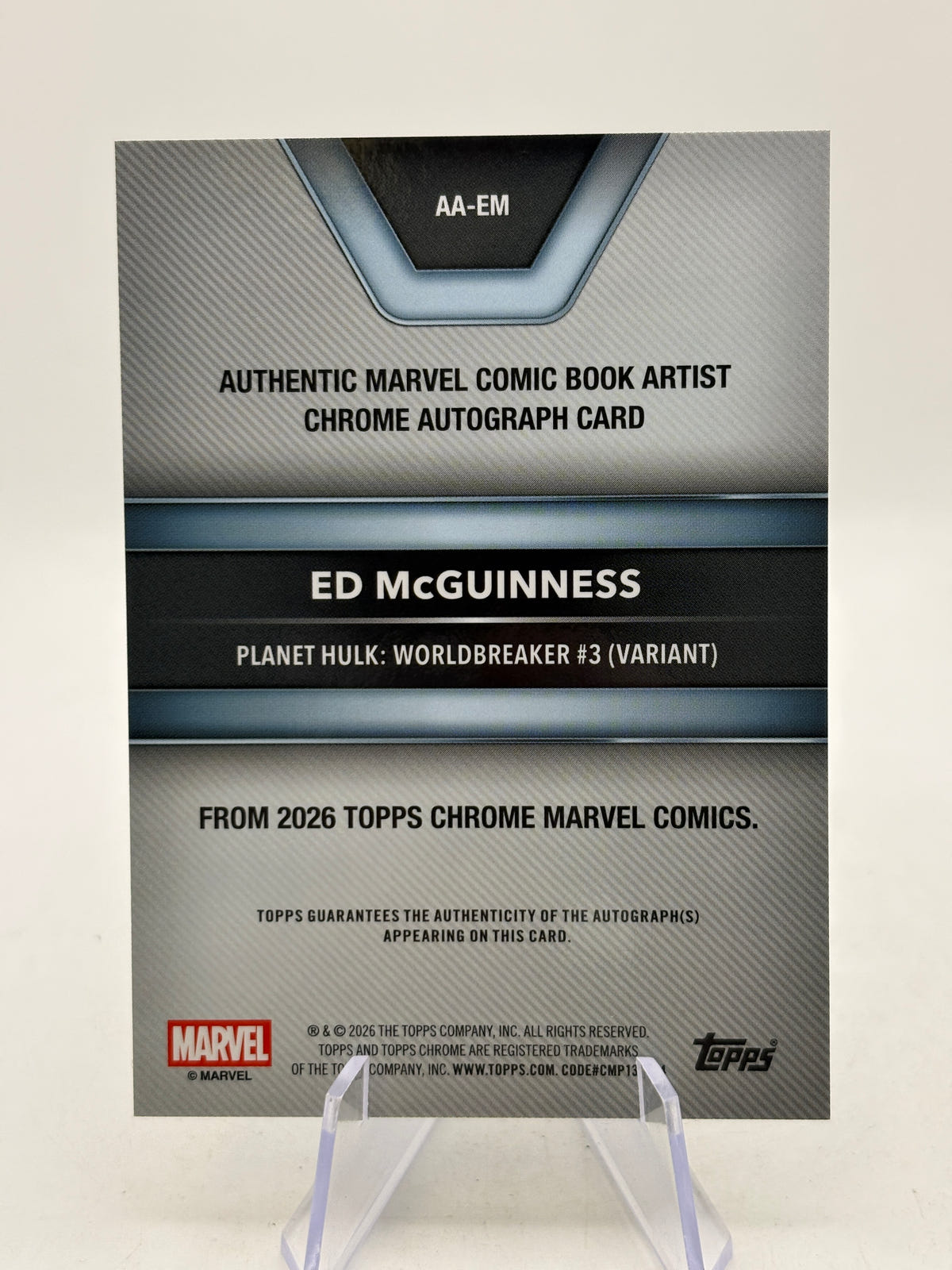 2026 Topps Chrome Marvel Comic Book Artist Auto Green /99 Ed McGuiness Hulk image 2