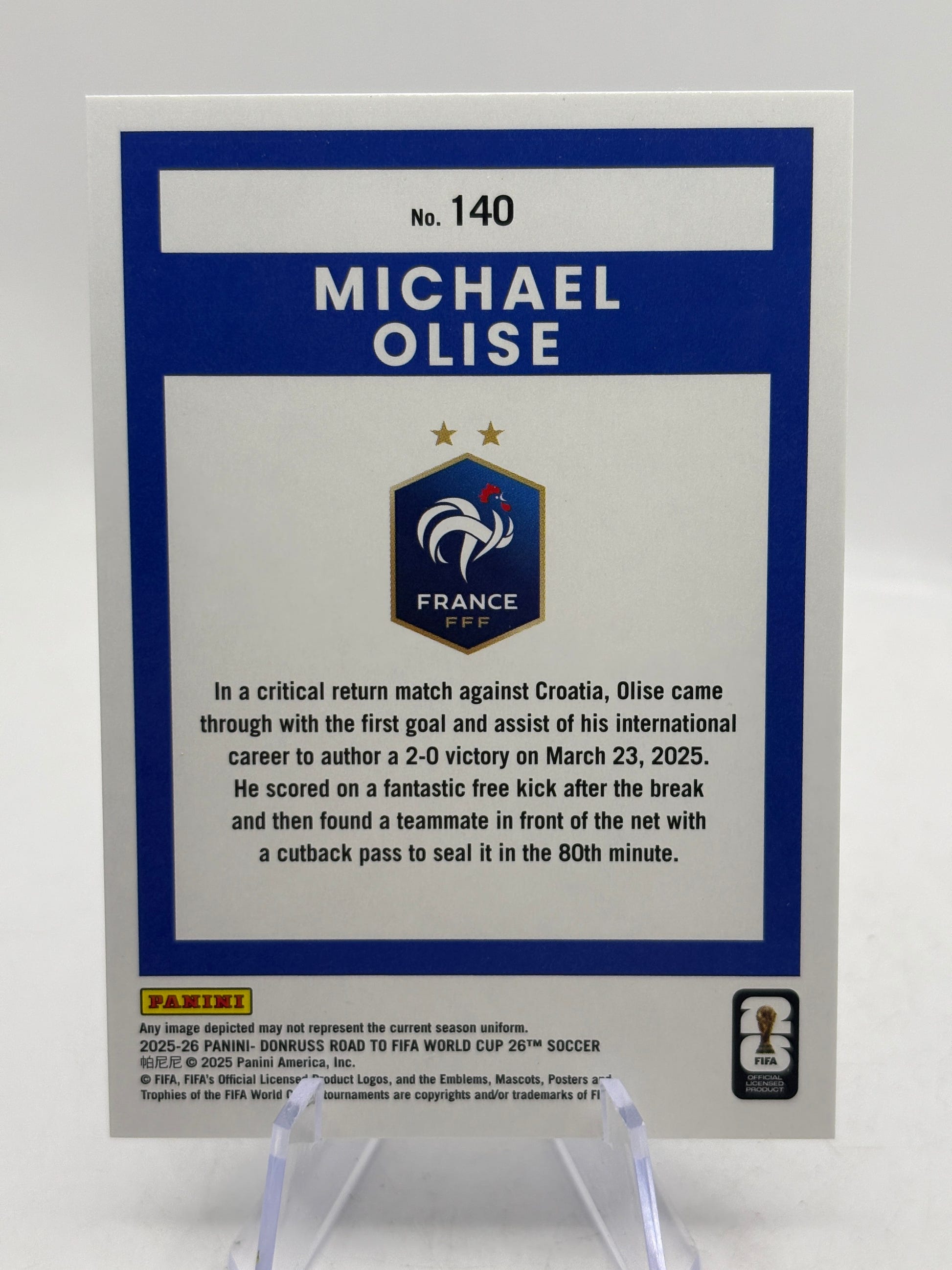 Michael Olise France 2025-26 Donruss Soccer Road FIFA Blue Swirl /399 #140 FRENLY BRICKS - Open 7 Days image 6