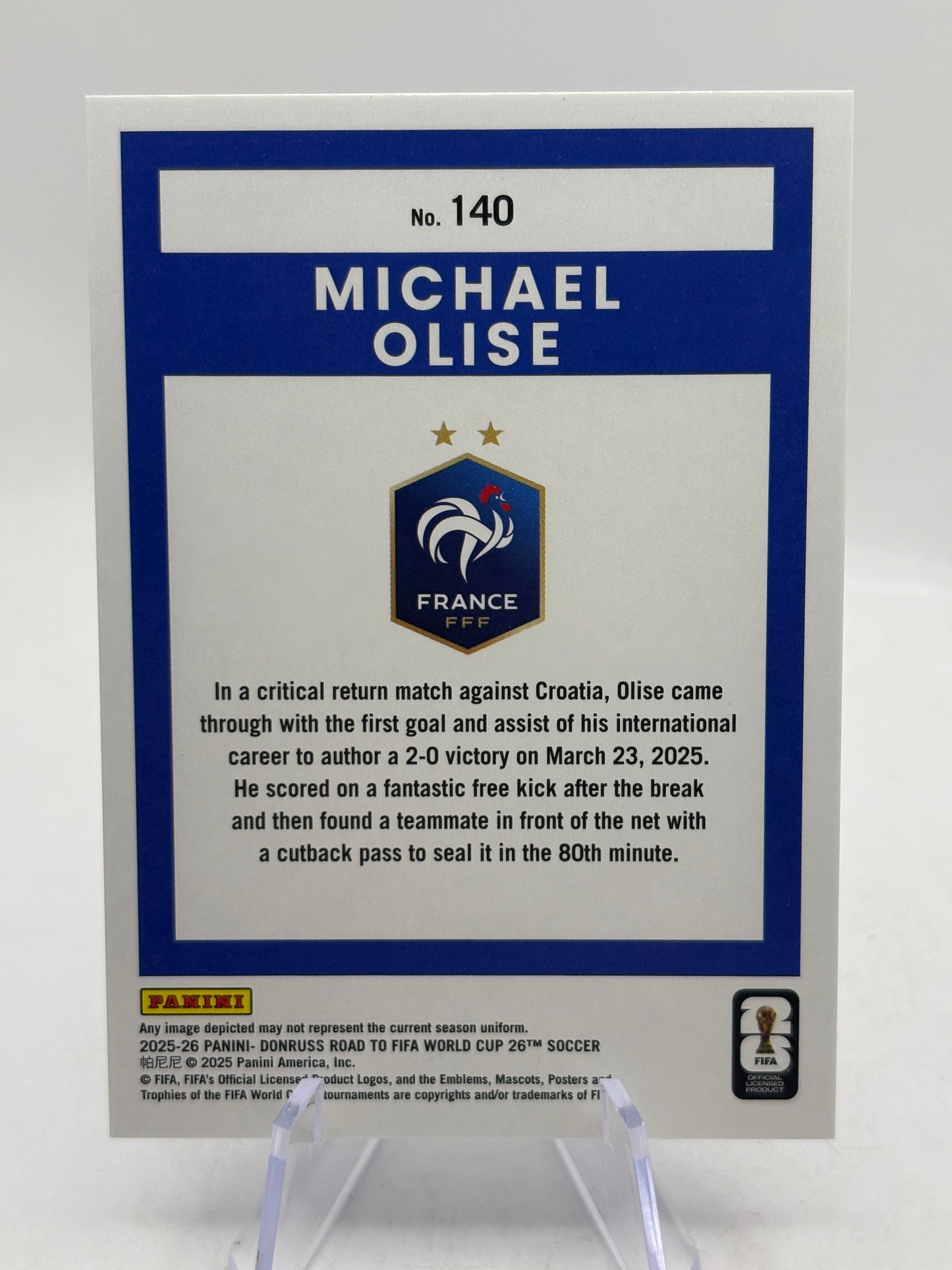 Michael Olise France 2025-26 Donruss Soccer Road FIFA Blue Swirl /399 #140 FRENLY BRICKS - Open 7 Days