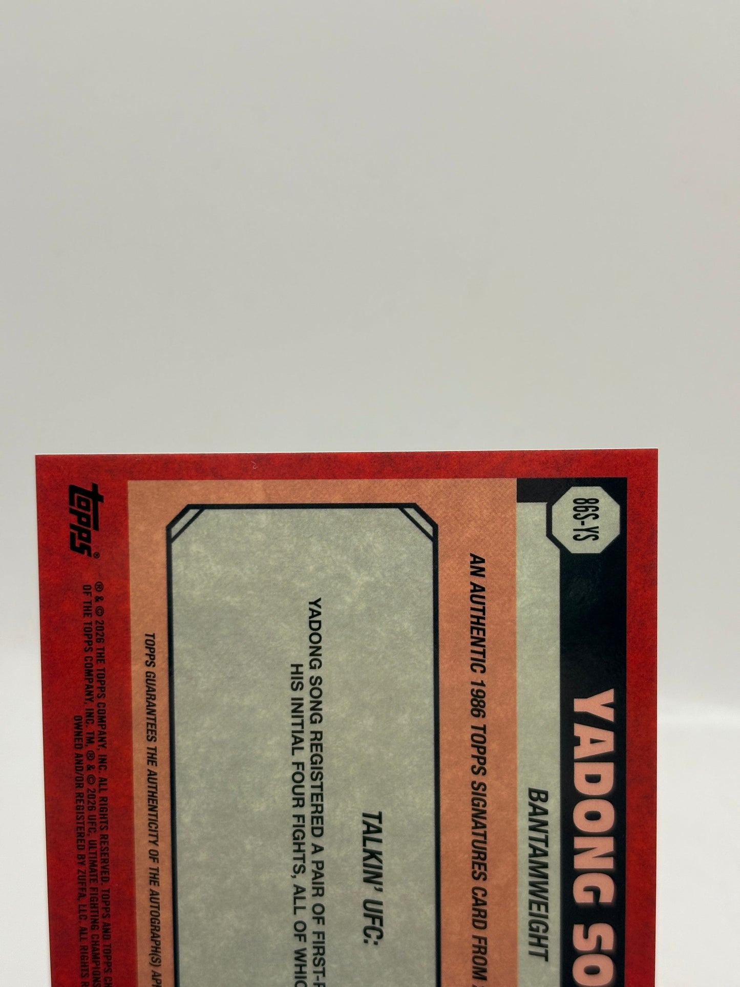 YADONG SONG 2026 TOPPS CHROME UFC 1986 SIGNATURES GOLD AUTO /50 Q4920 FRENLY BRICKS - Open 7 Days