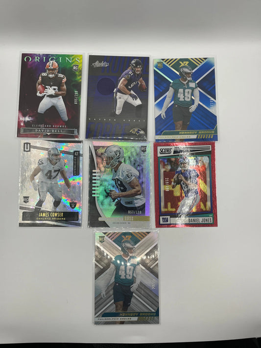 NFL Patch & Numbered card lot 7 players (lot#3) FRENLY BRICKS - Open 7 Days