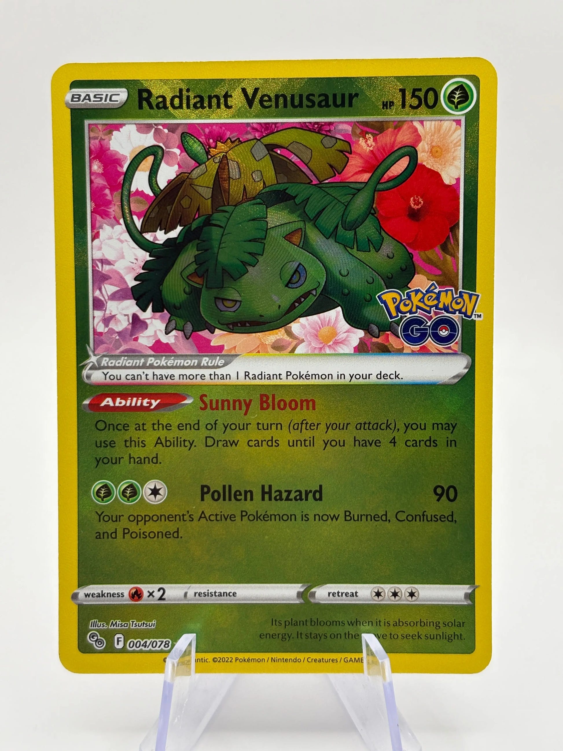 Pokemom TCG Pokemon Go - Radiant Venusaur 004/078 Holo LP FRENLY BRICKS - Open 7 Days image 1
