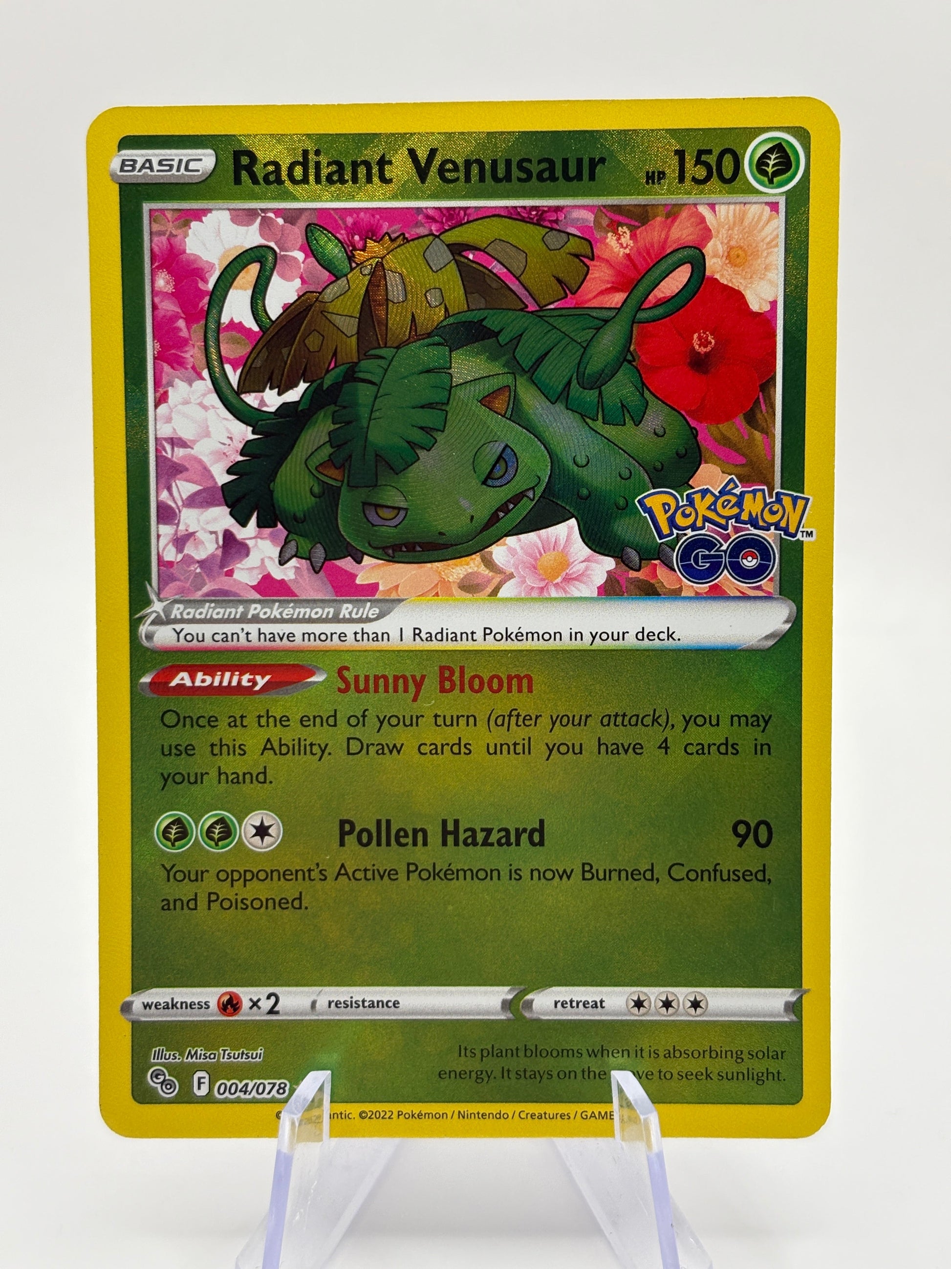 Pokemom TCG Pokemon Go - Radiant Venusaur 004/078 Holo LP FRENLY BRICKS - Open 7 Days