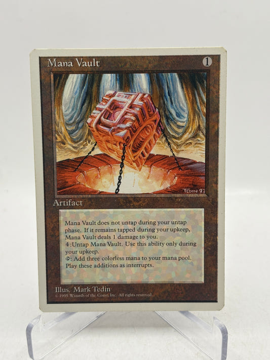 Magic: The Gathering Mana Vault Artifact Rare Card 4th Edition Mark Tedin LP/MP