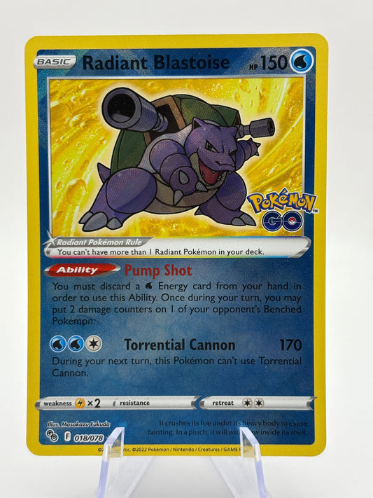 Pokemon TCG Pokemon GO - Radiant Blastoise 018/078 Holo LP FRENLY BRICKS - Open 7 Days