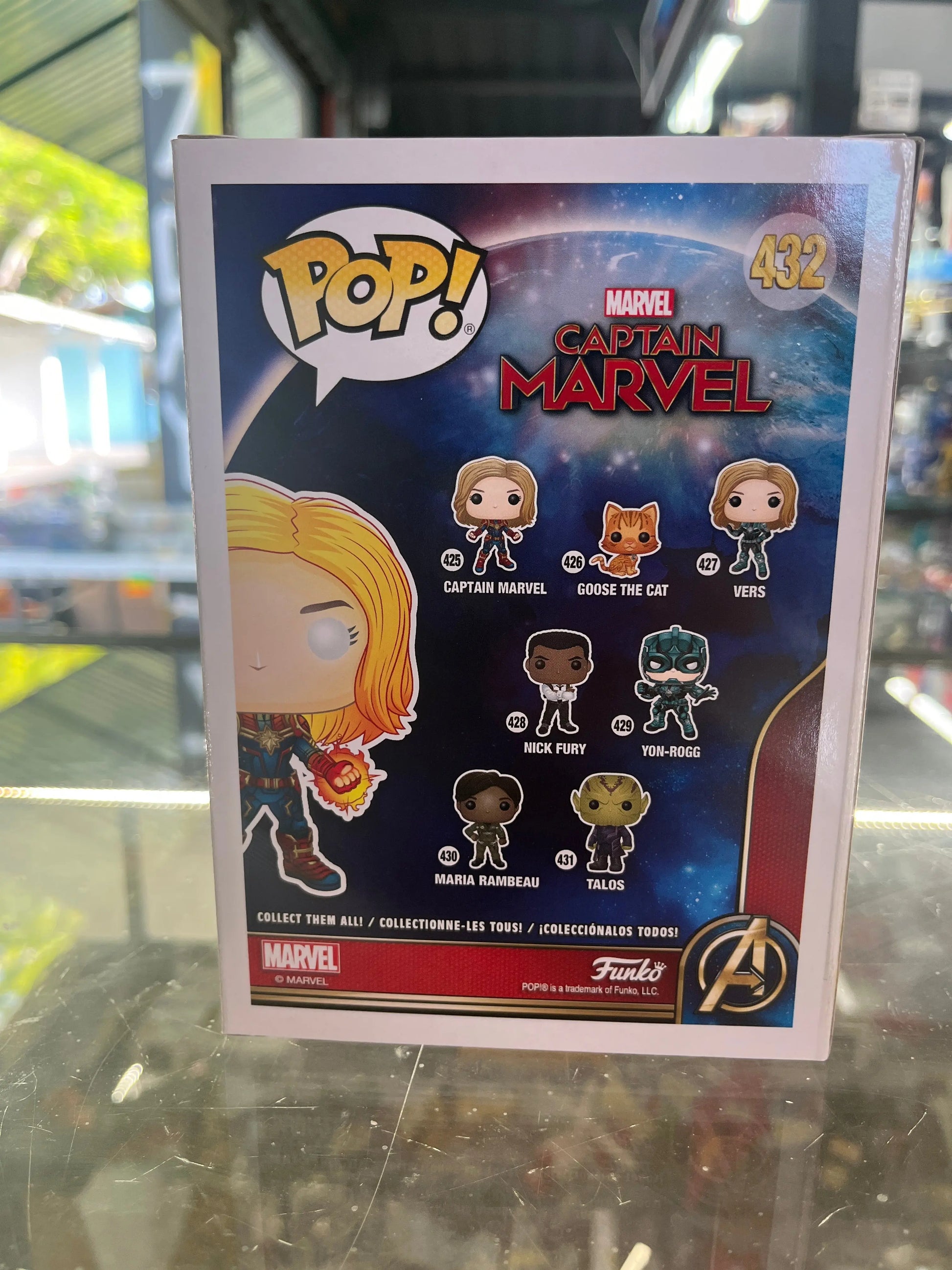 Funko POP Captain Marvel #432 Bobblehead Glow In The Dark FRENLY BRICKS - Open 7 Days