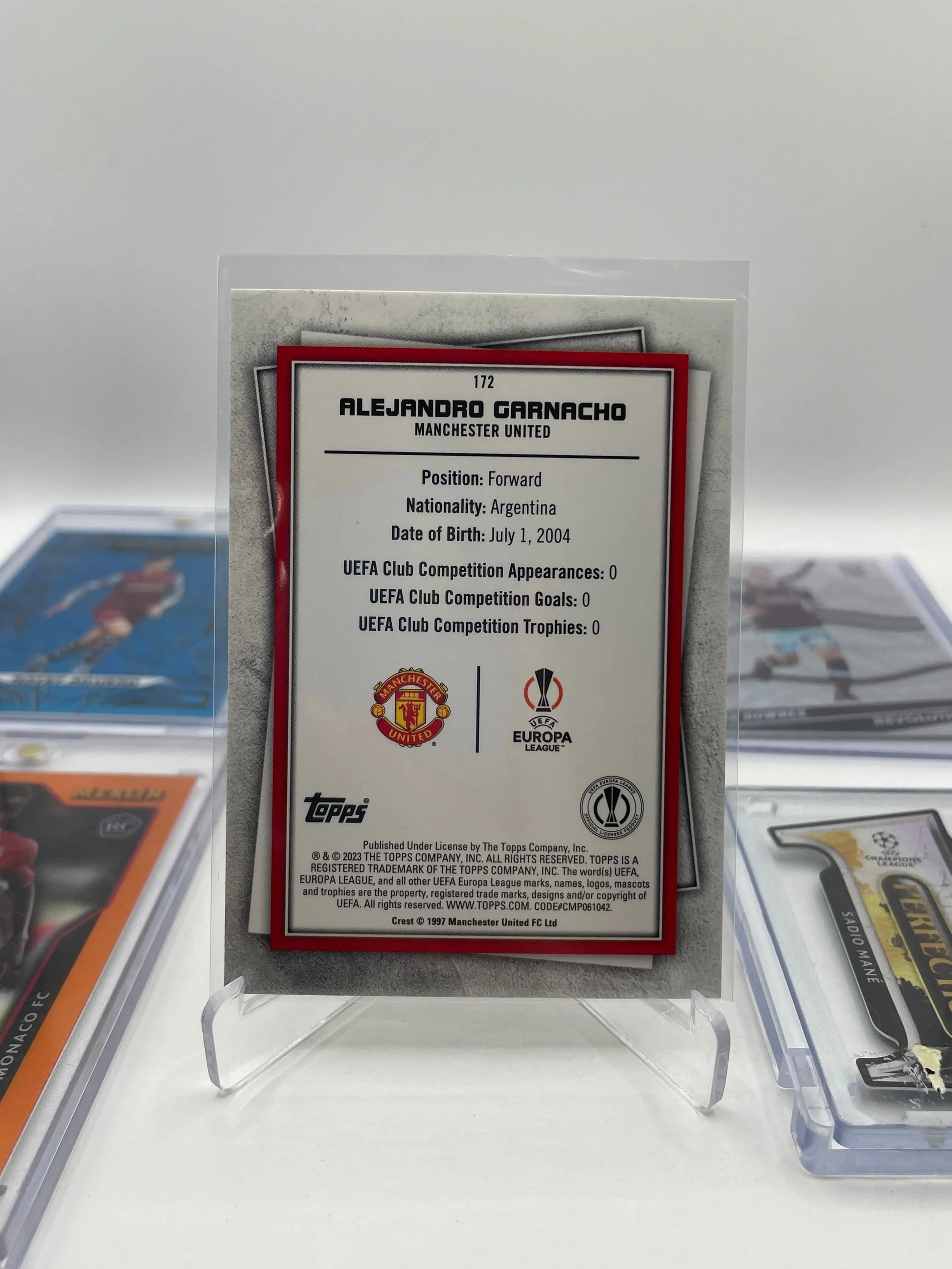 Soccer Signed & Numbered card lot 6 players (lot#1) FRENLY BRICKS - Open 7 Days