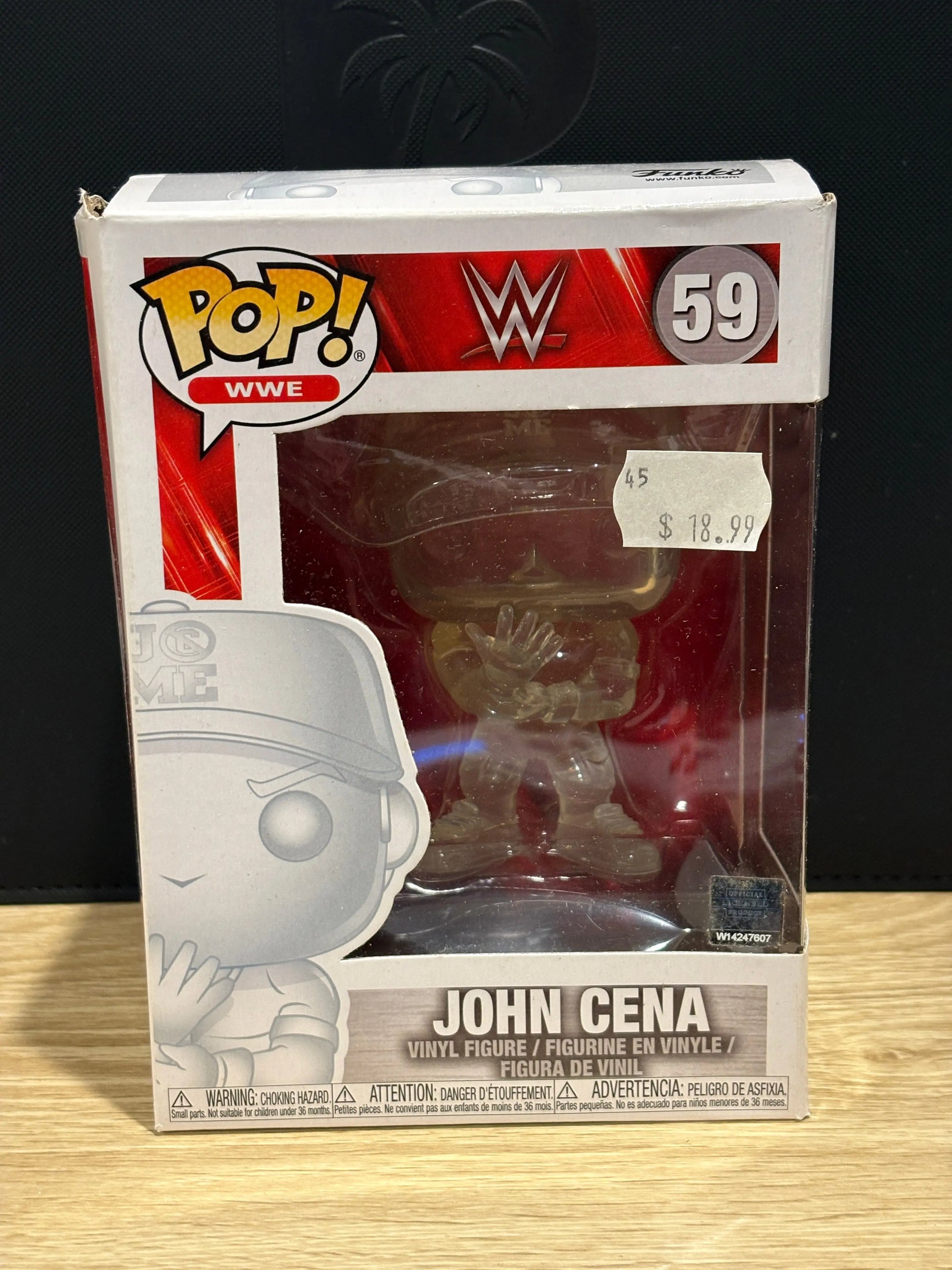 Funko Pop WWE John Cena WWE Shop Exclusive Clear Invisible #59 *box damage FRENLY BRICKS - Open 7 Days