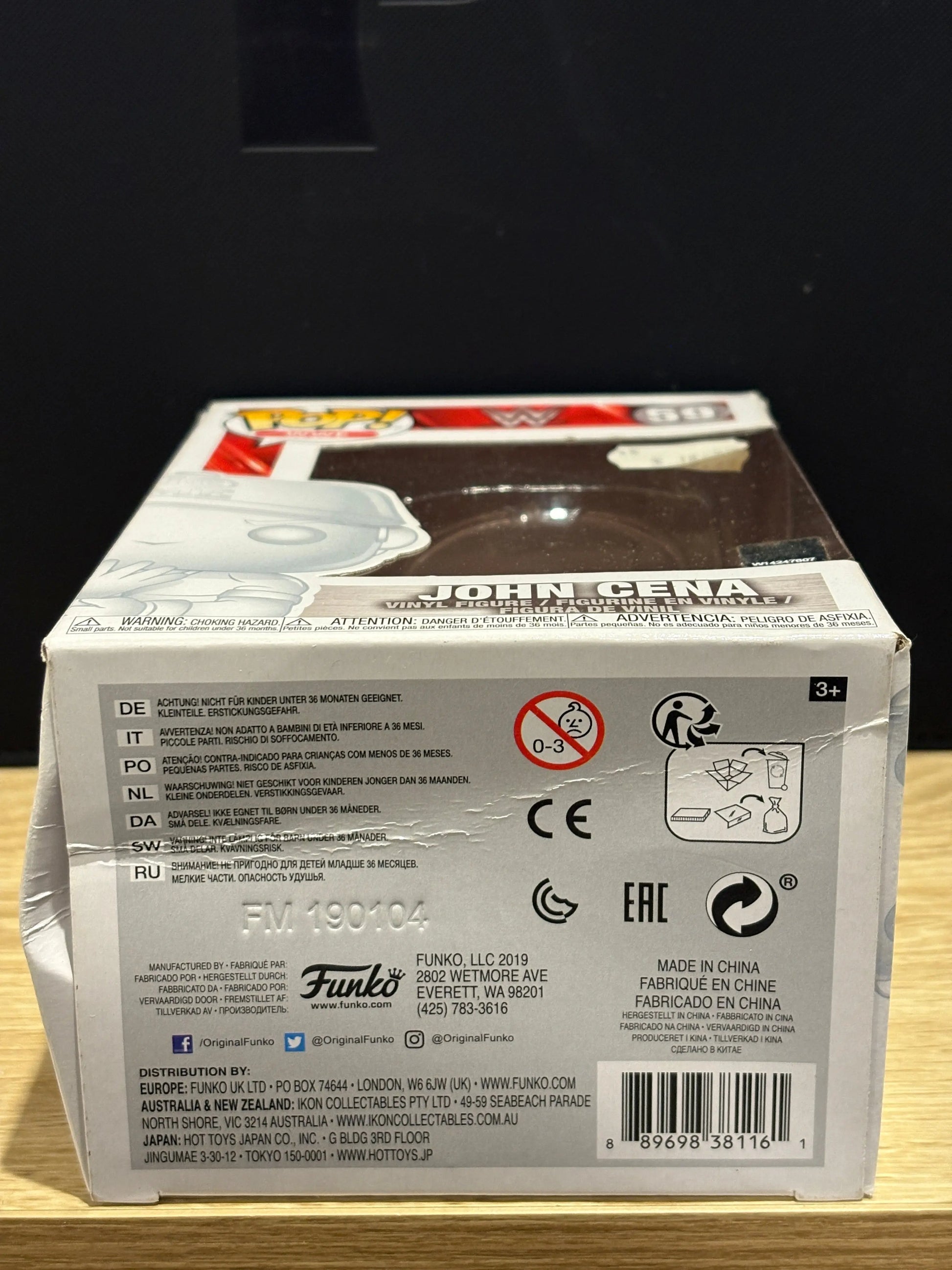 Funko Pop WWE John Cena WWE Shop Exclusive Clear Invisible #59 *box damage FRENLY BRICKS - Open 7 Days