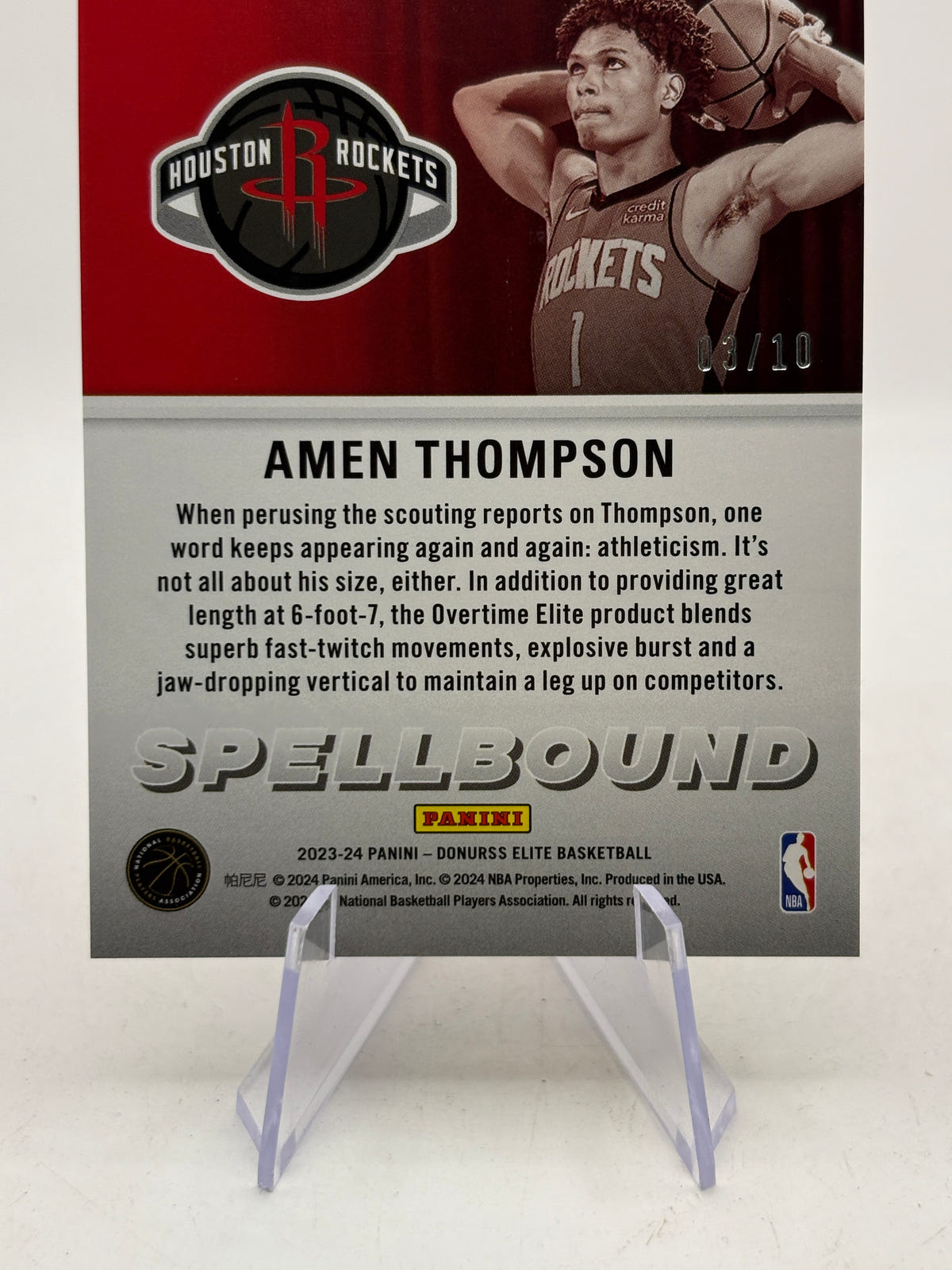 2023-24 Panini Donruss Elite #16 Amen Thompson 03/10 Spellbound A image 4