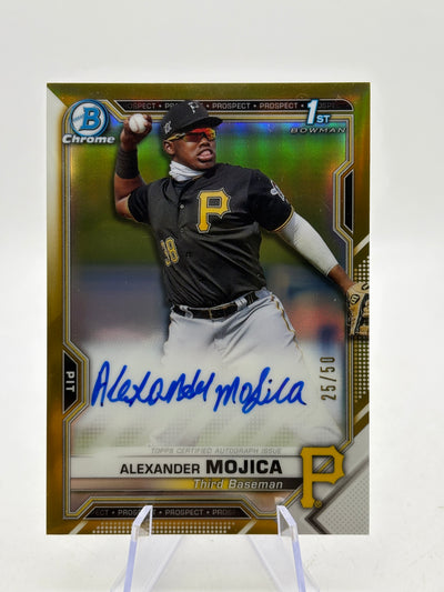 2021 Bowman Chrome Prospect Gold Refractor /50 Alexander Mojica Auto