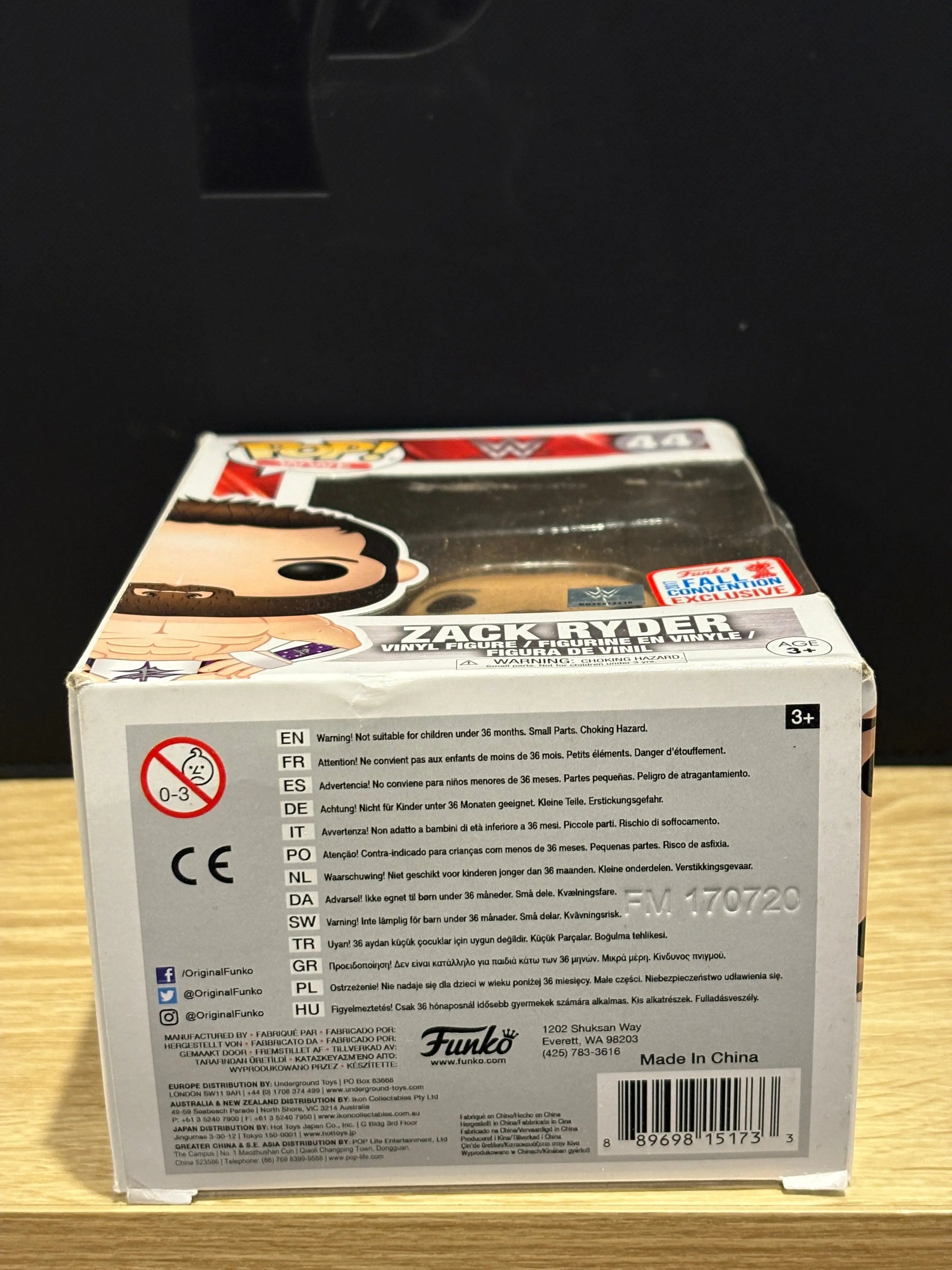 Funko Pop! WWE #44 Zack Ryder 2017 Fall Convention FRENLY BRICKS - Open 7 Days