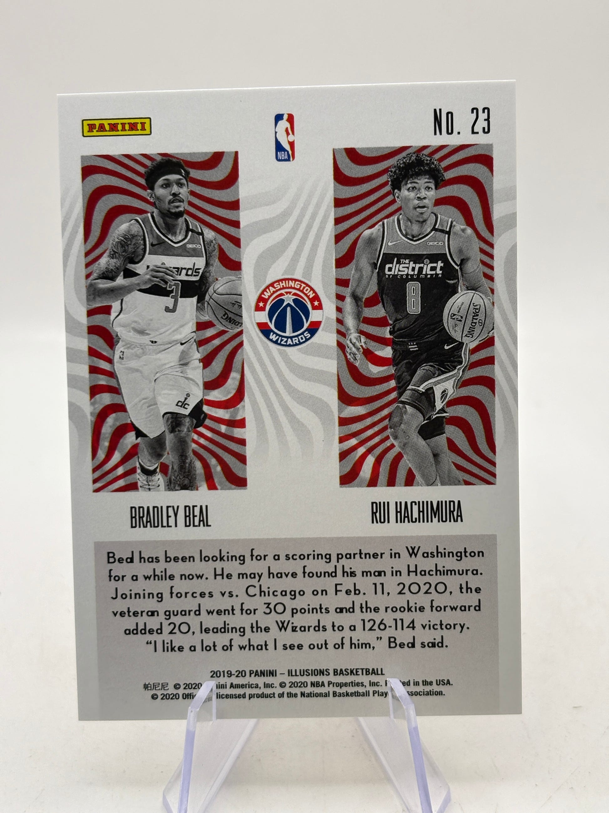 2019-20 Panini Illusions #23 Double Vision Bradley Beal Rui Hachimura 07/10 image 2