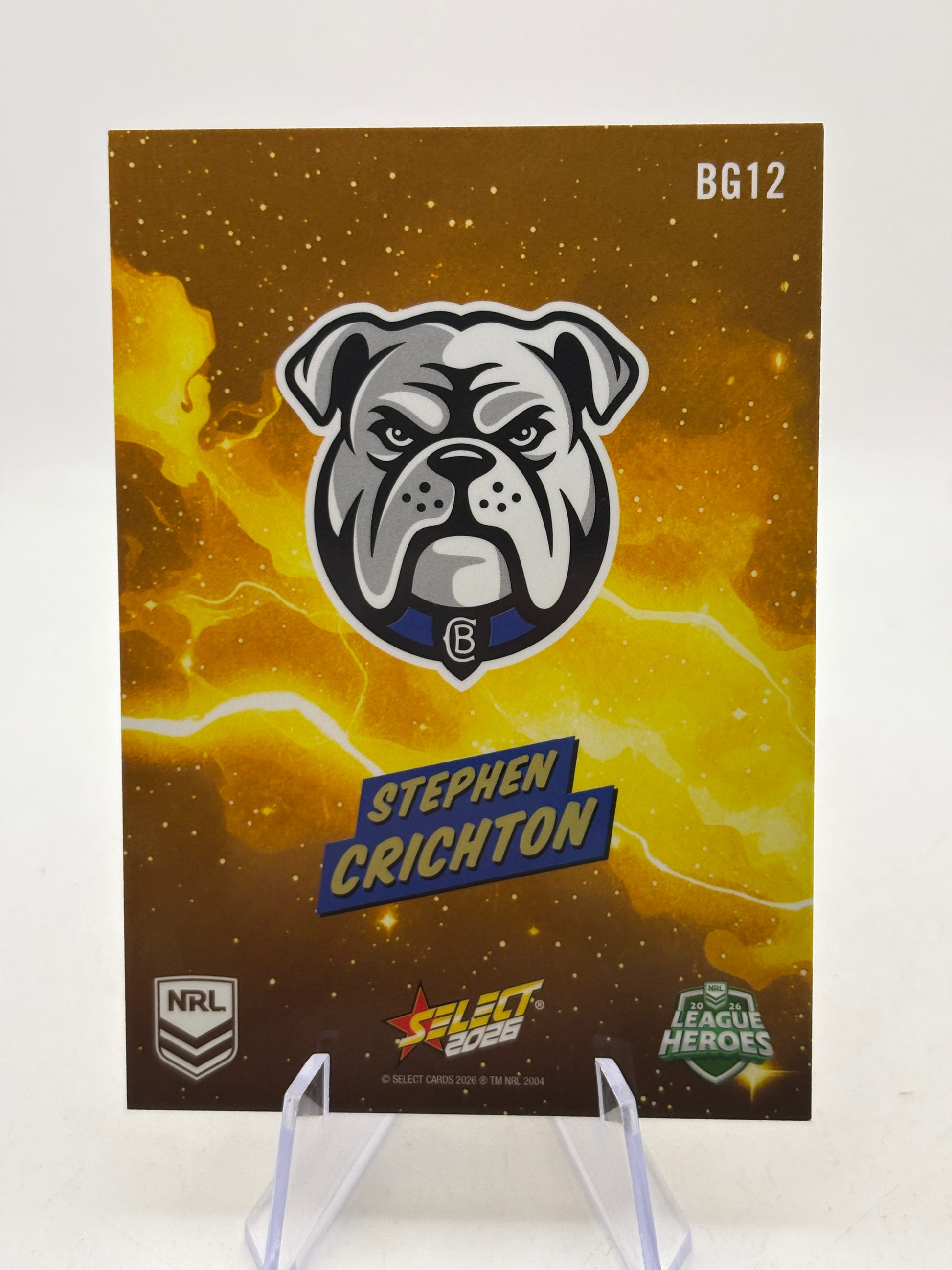 2026 NRL Select Gold Bang / Stephen Crichton / Canterbury Bulldogs / #BG12 image 2